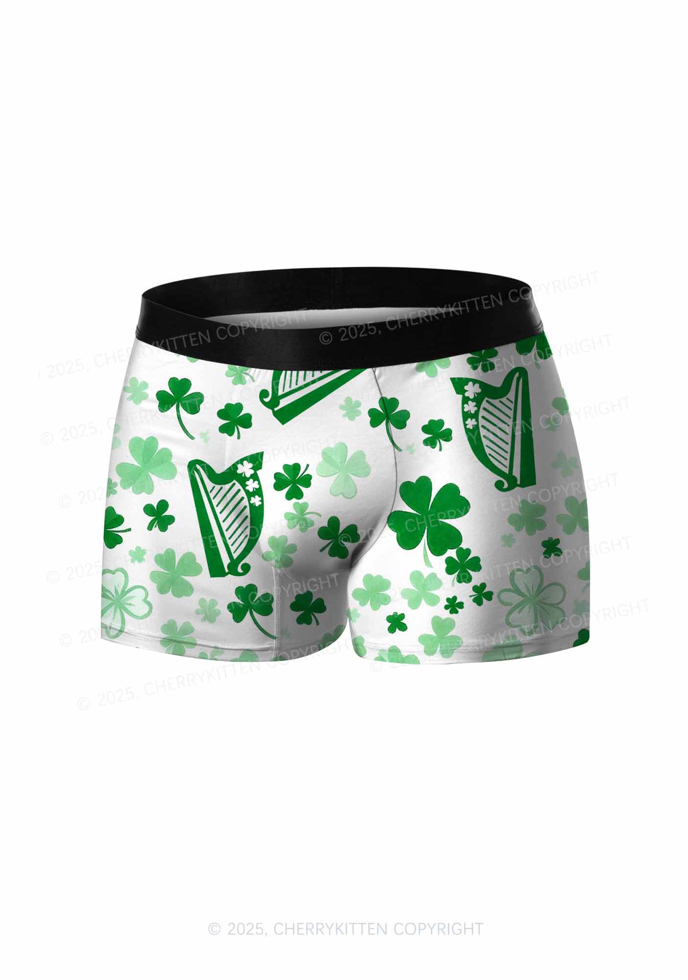 Clover Harp St Patricks Y2K Print Men Boxer Briefs Cherrykitten - Image 3