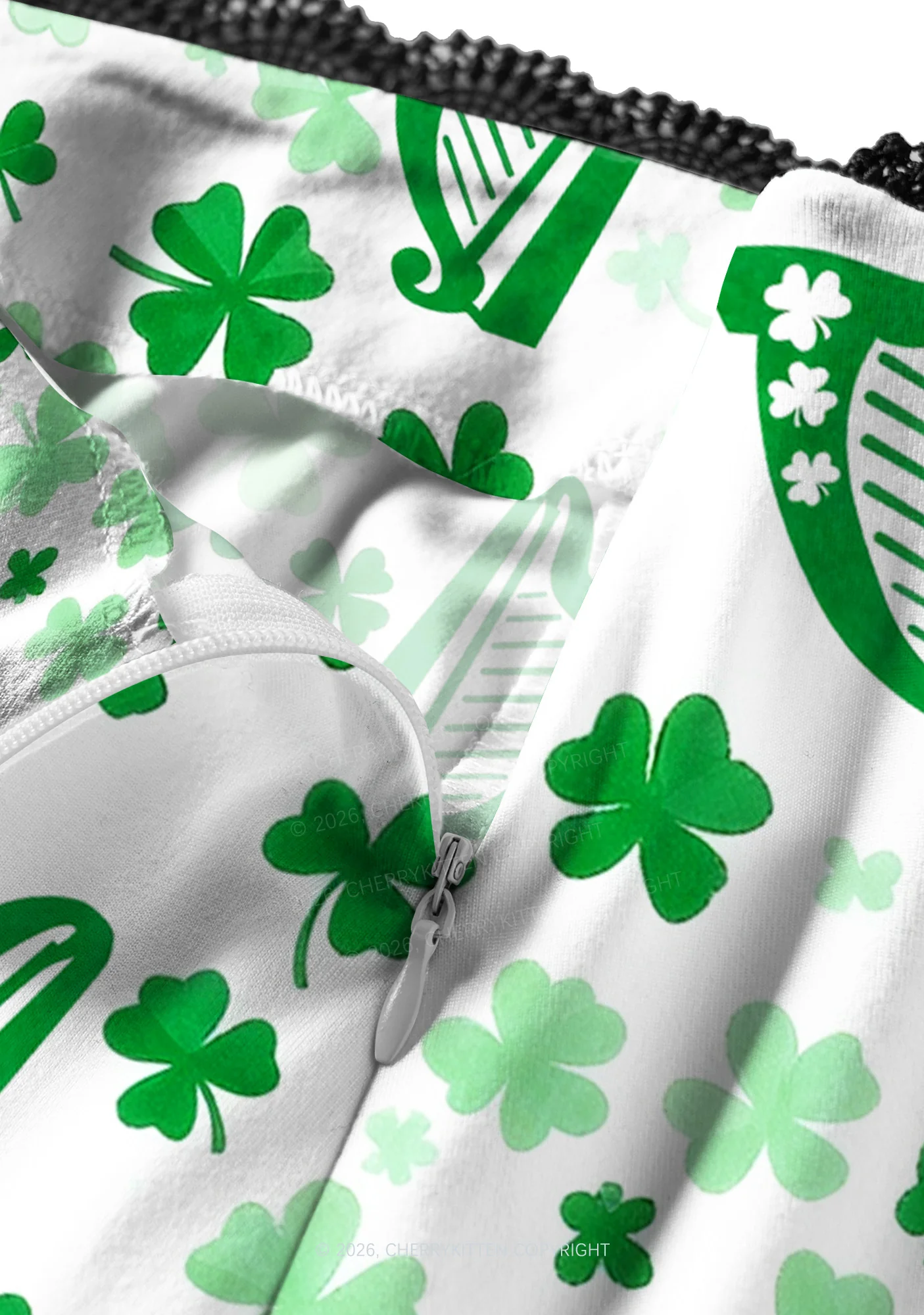Clover Harp St Patricks Y2K Print Midi Skirt Cherrykitten - Image 3