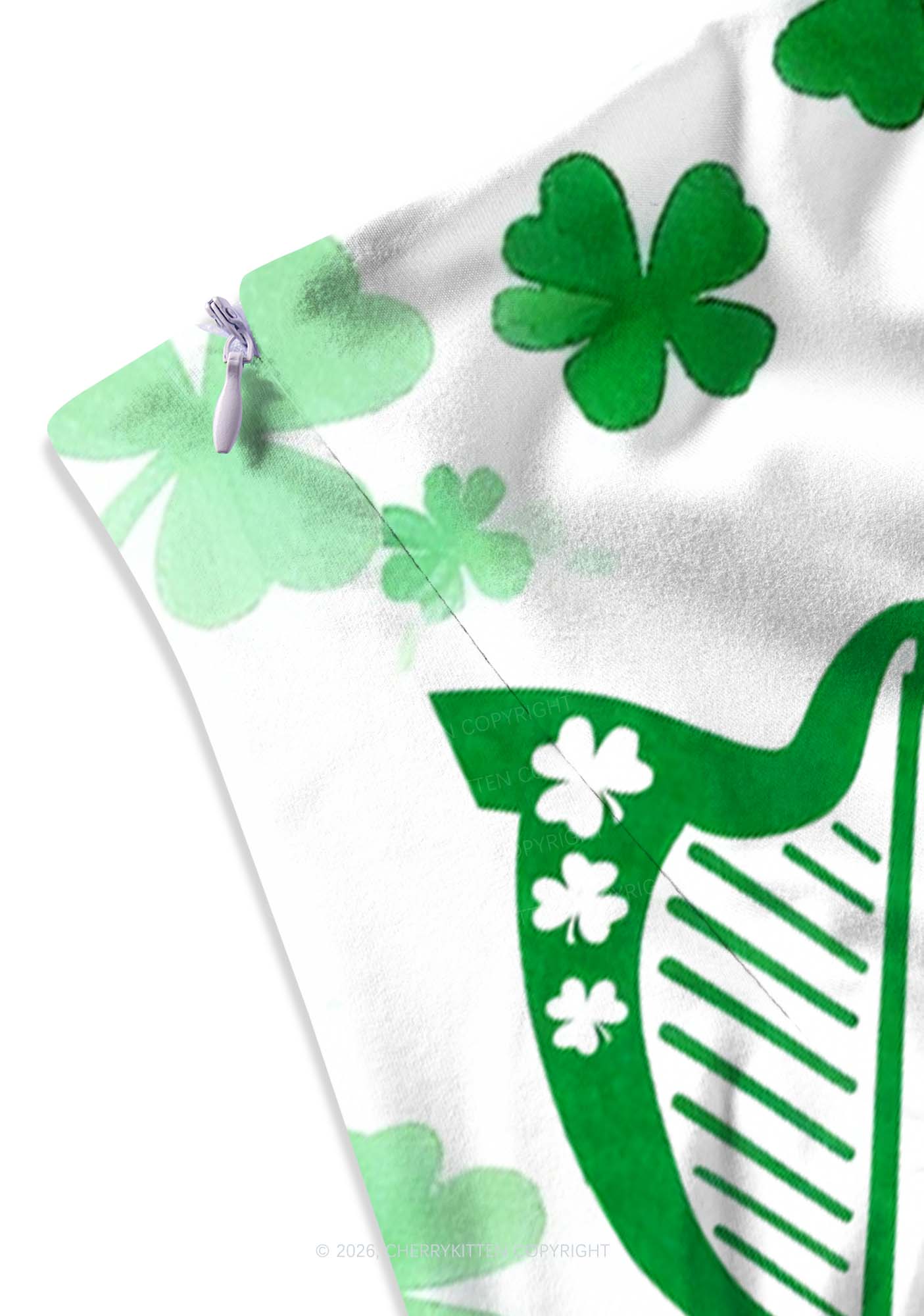 Clover Harp St Patricks Y2K Print Mini Skirt Cherrykitten - Image 3