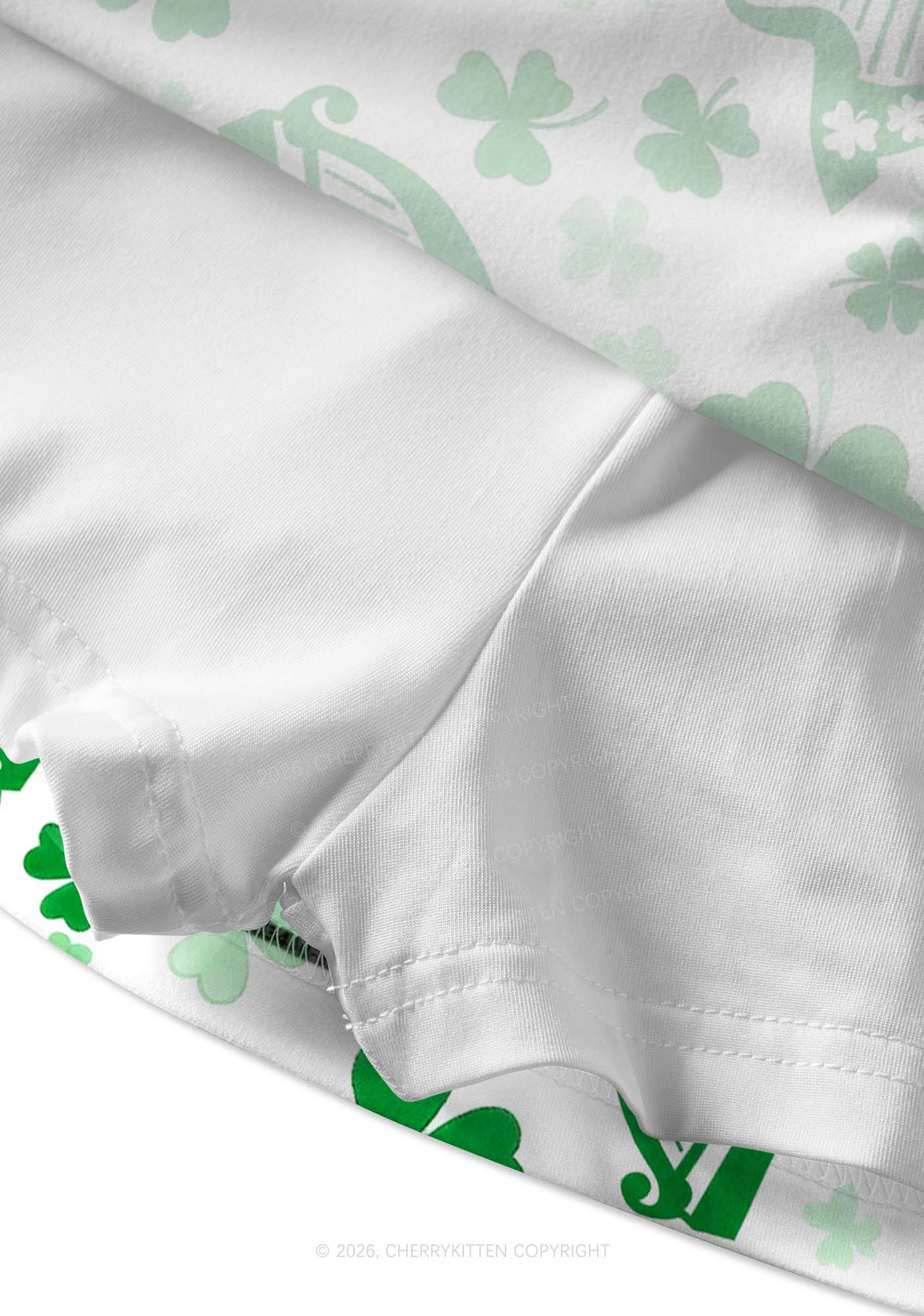 Clover Harp St Patricks Y2K Print Mini Skirt Cherrykitten - Image 4