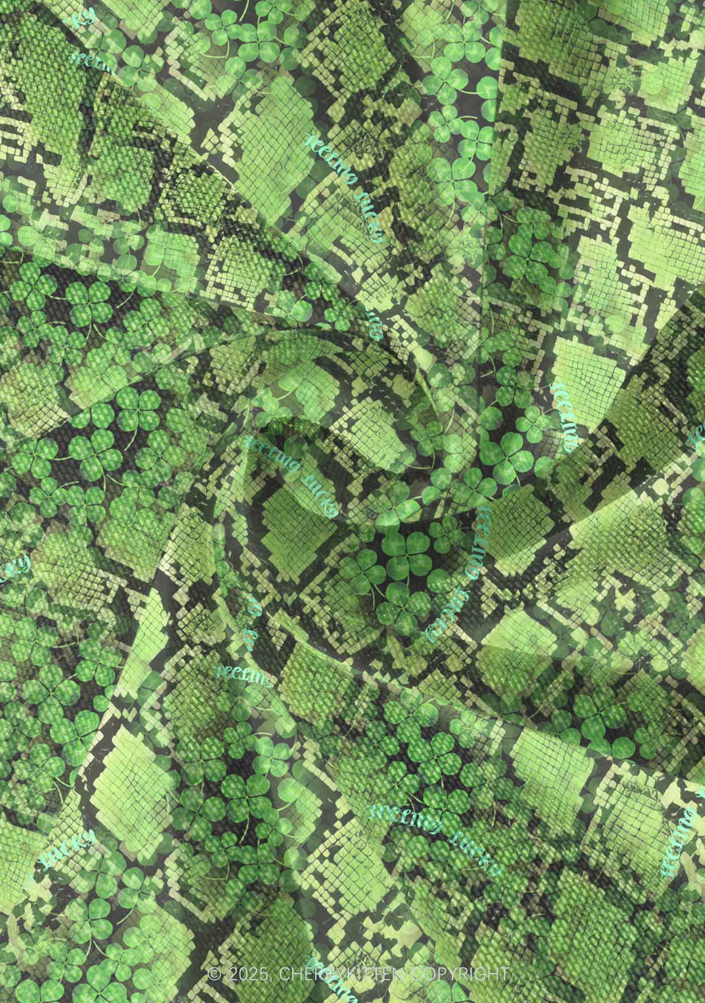Clover Snake Pattern St Patricks Y2K Print Mini Layered Skirt Cherrykitten - Image 3