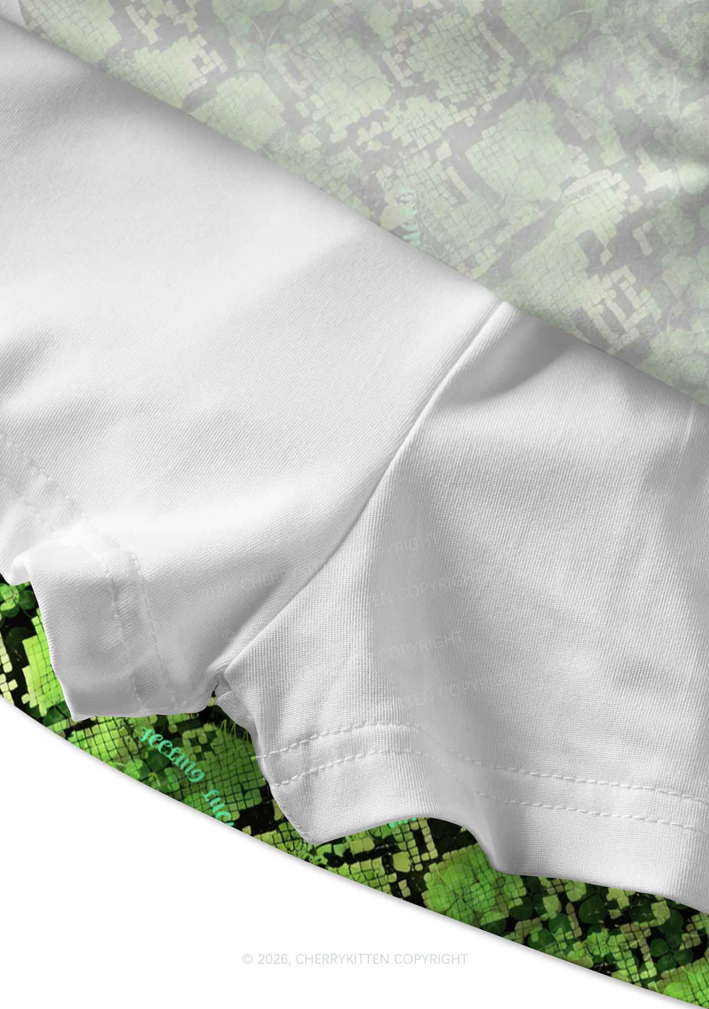 Clover Snake Pattern St Patricks Y2K Print Mini Skirt Cherrykitten - Image 4