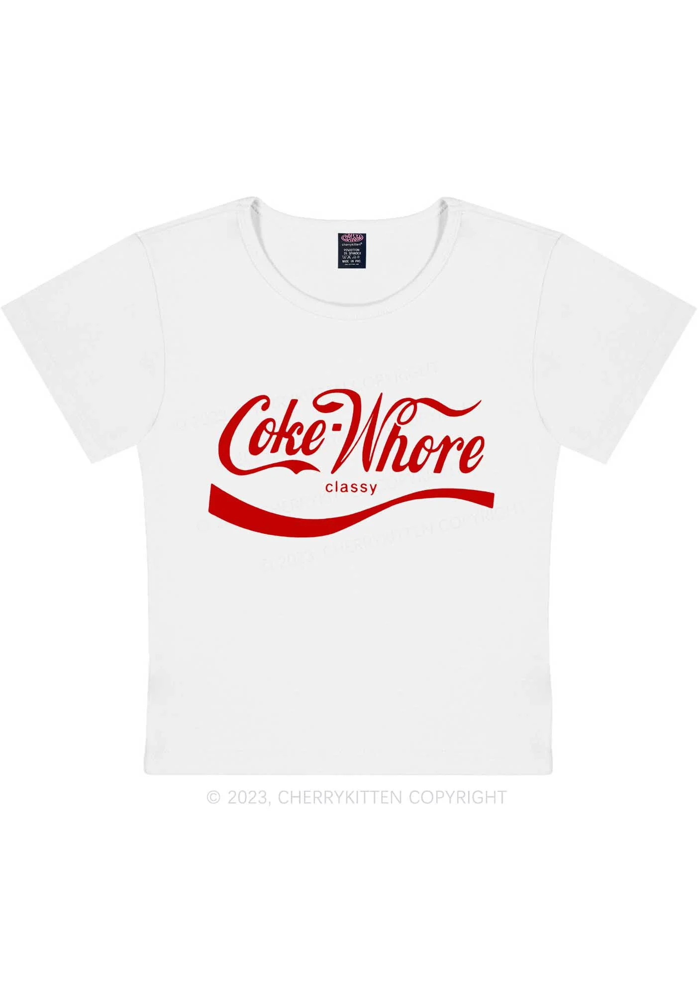 Coke Hore Y2K Baby Tee Cherrykitten - Image 4