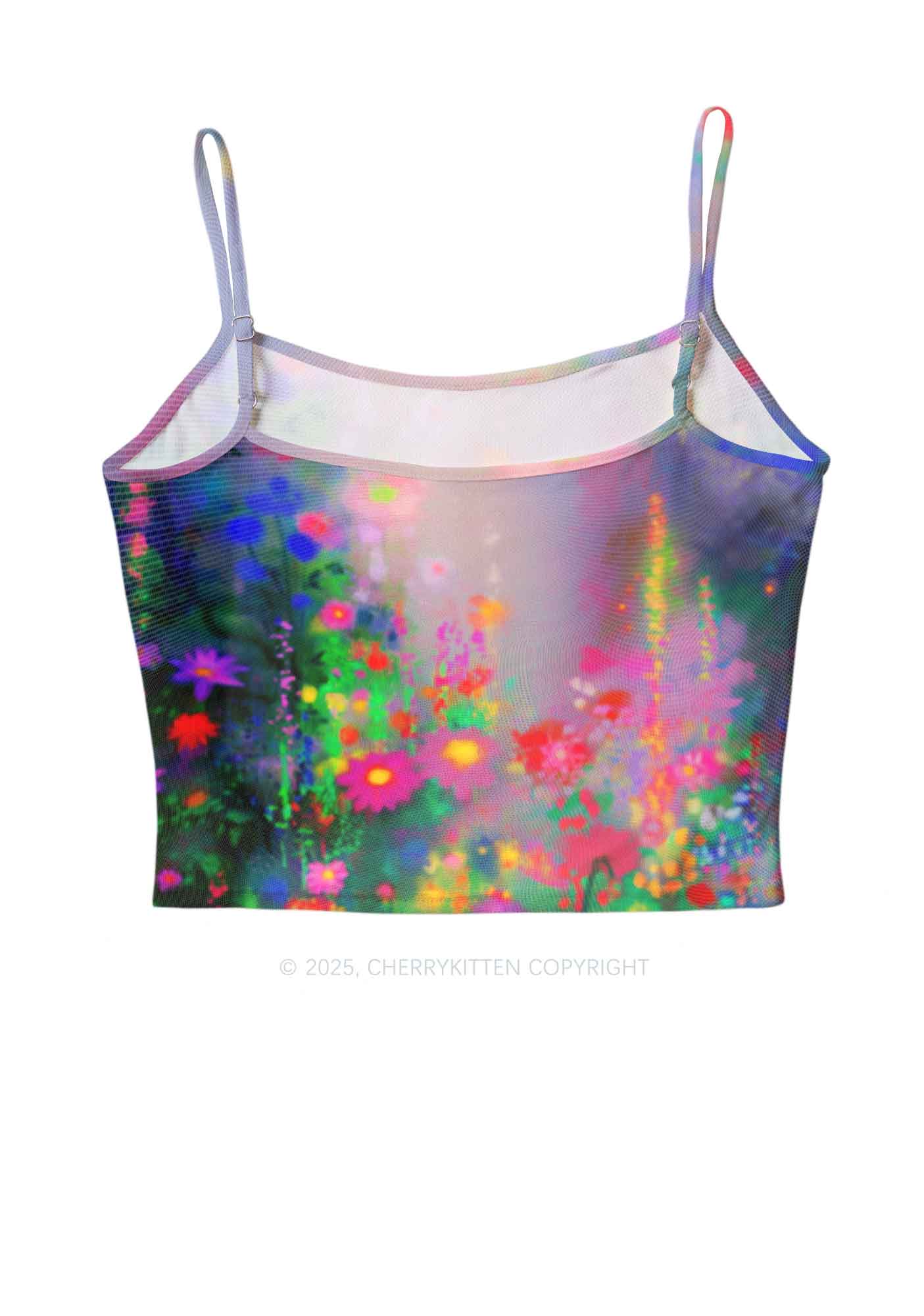 Colorful Daisies Y2K Mesh Cami Tank Cherrykitten - Image 3