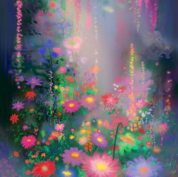 Colorful Daisies Y2K Mesh Crop Top Cherrykitten - Image 2