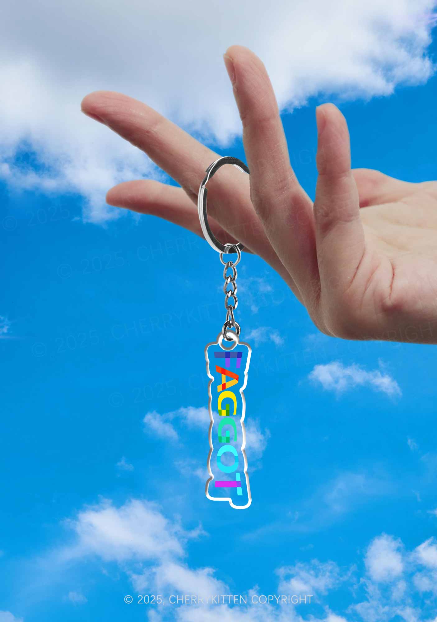 Colorful Faggot Pride 1Pc Y2K Keychain Cherrykitten - Image 2