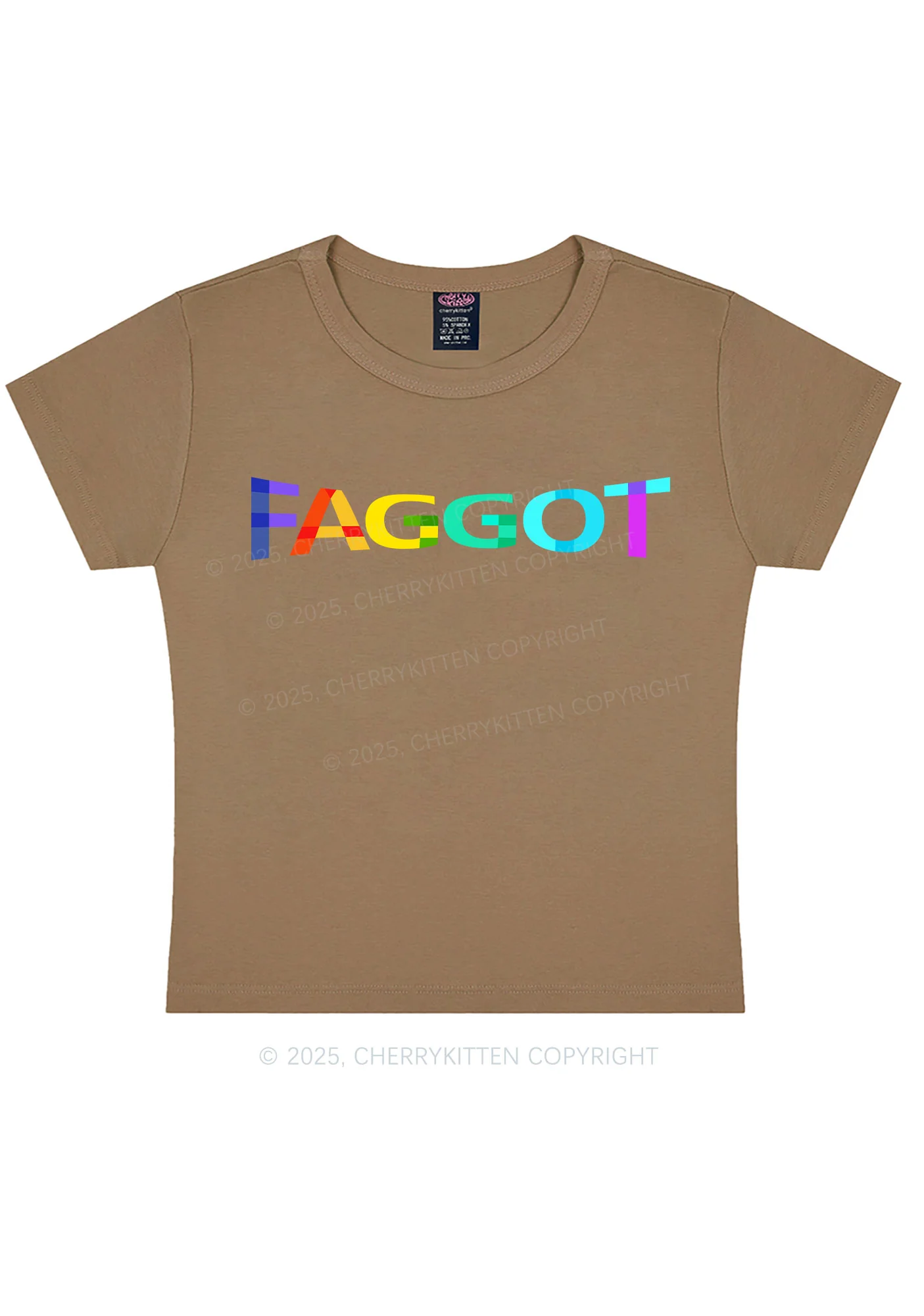 Colorful Faggot Pride Y2K Baby Tee Cherrykitten - Image 9
