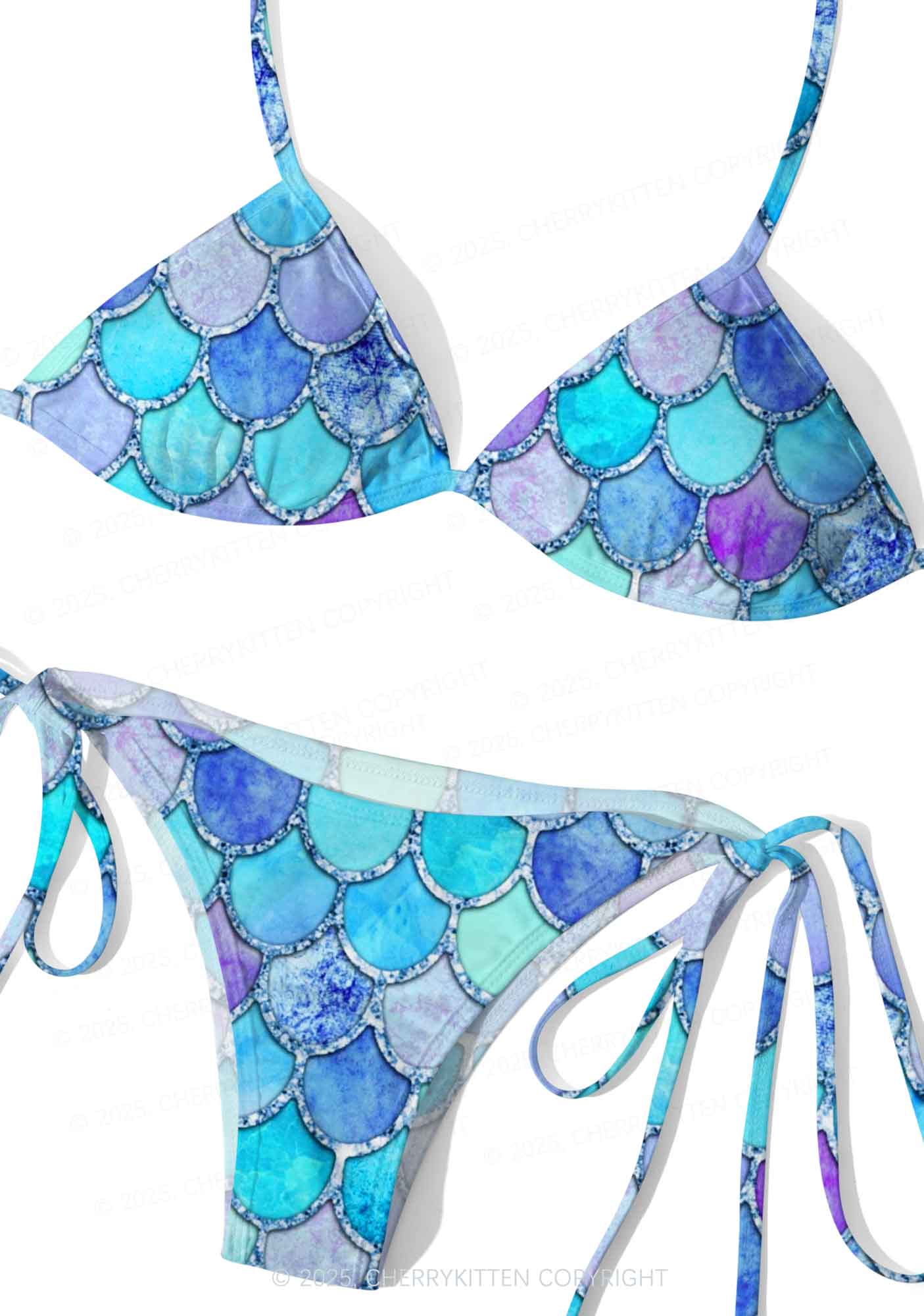 Colorful Fish Scales Y2K Print Bikini Set Cherrykitten - Image 3