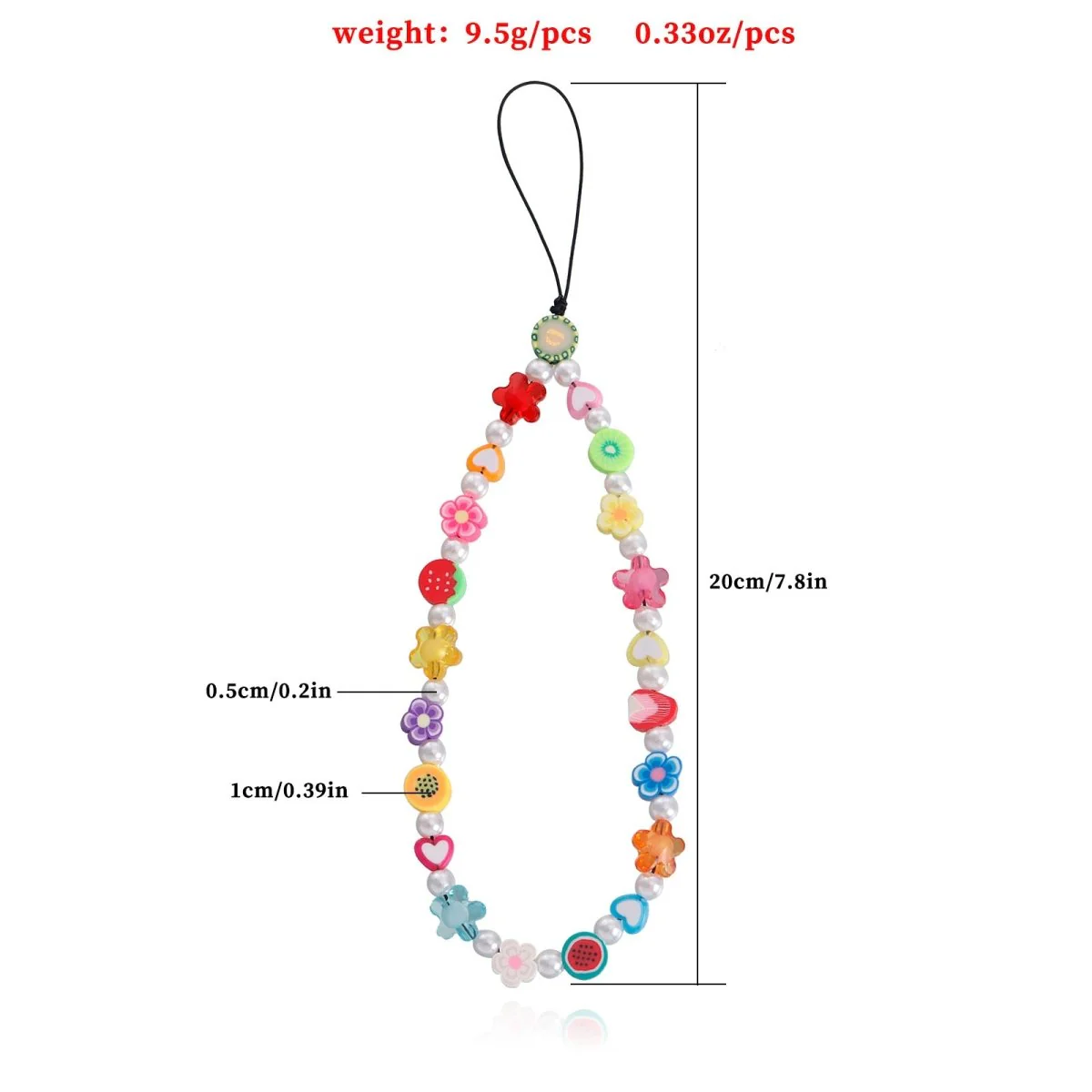 Colorful Polymer Clay Fruit Phone Charm - Image 4