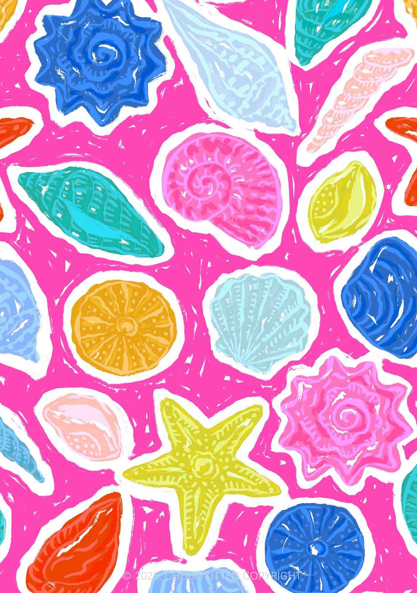 Colorful Seashell Y2K Print Bikini Set Cherrykitten - Image 2