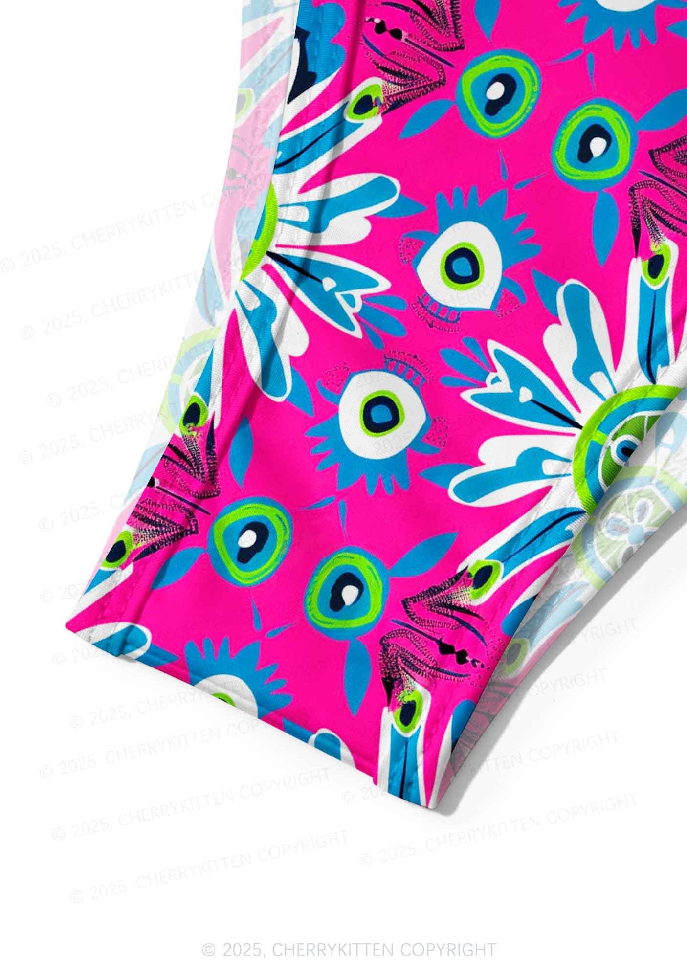 Colorful Symmetric Blooms Y2K Print Bikini Set Cherrykitten - Image 6