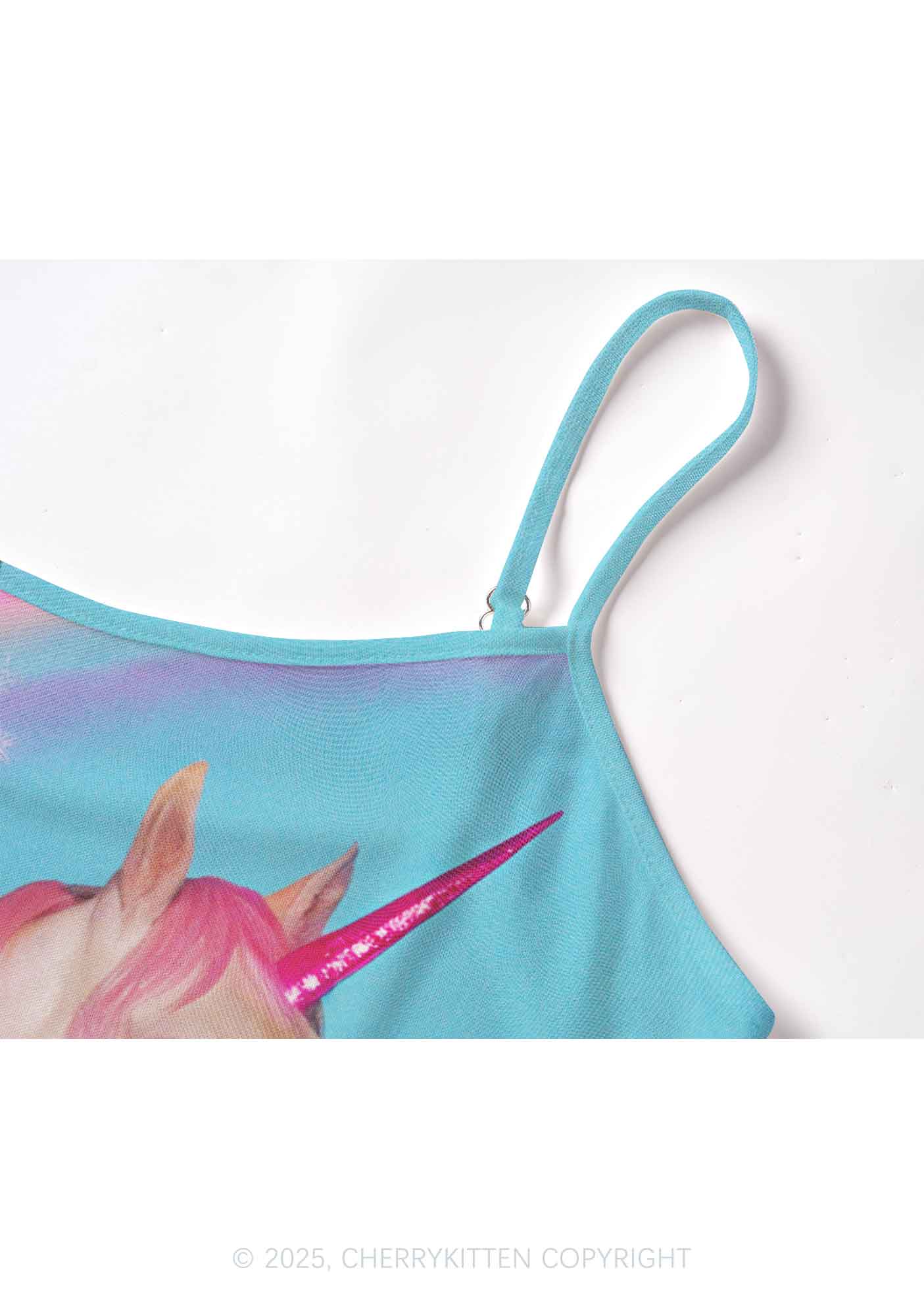Colorful Unicorn Y2K Mesh Cami Tank Cherrykitten - Image 5