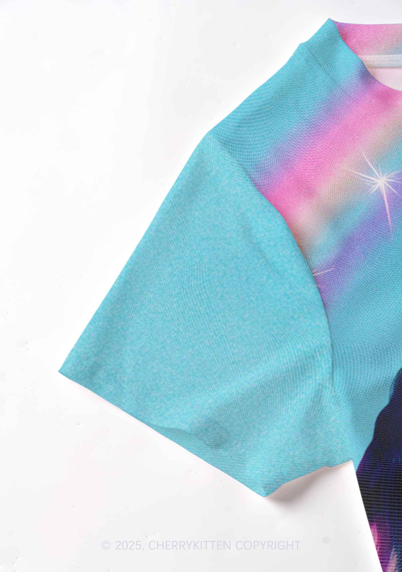Colorful Unicorn Y2K Mesh Crop Top Cherrykitten - Image 4