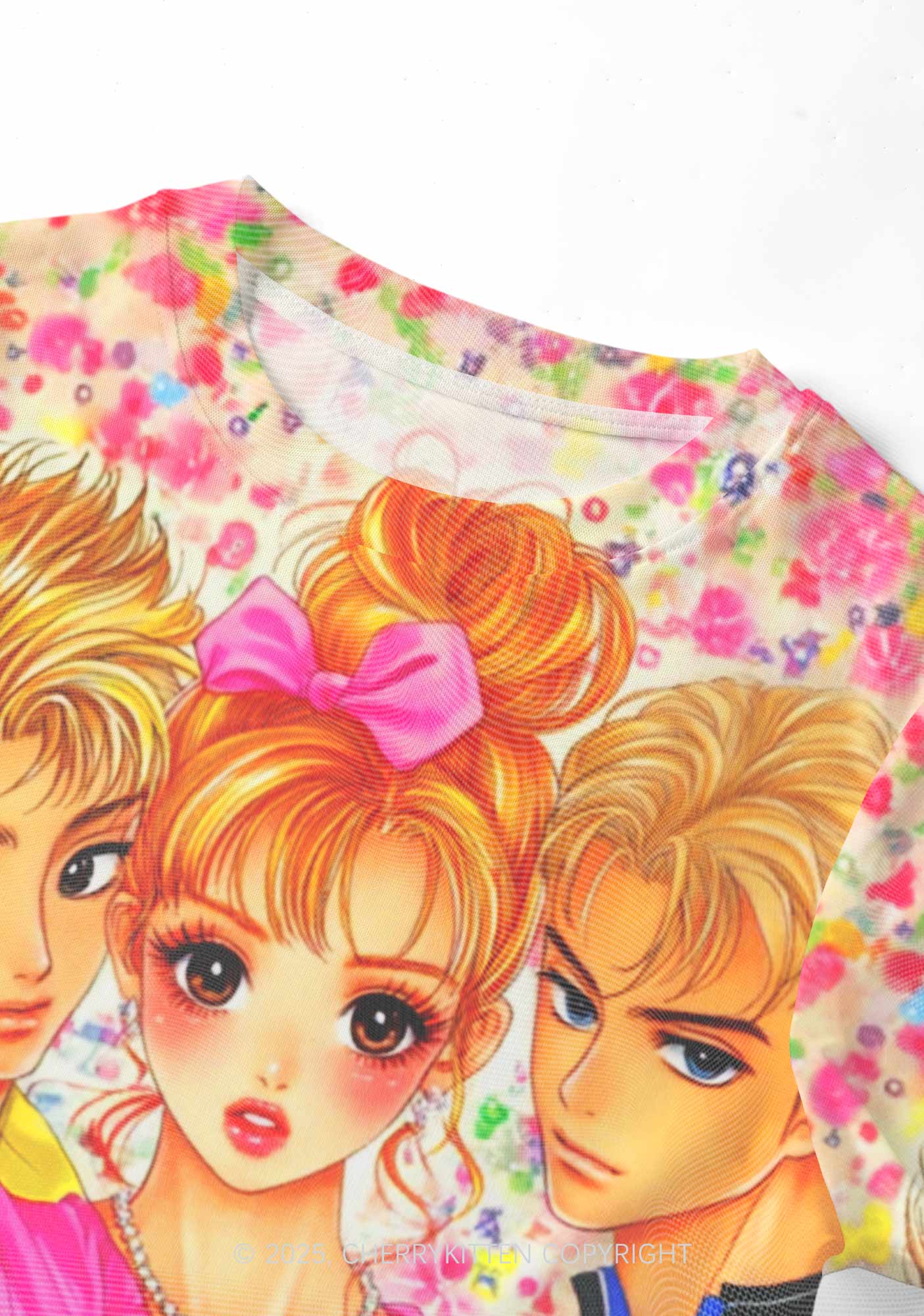 Comic Youth Y2K Mesh Crop Top Cherrykitten - Image 3