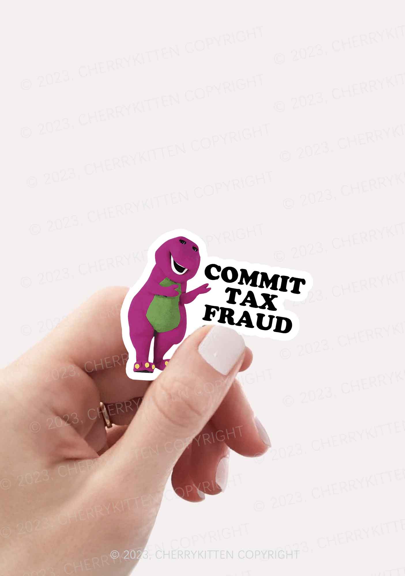Commit Tax Fraud 1Pc Y2K Sticker Cherrykitten - Image 2