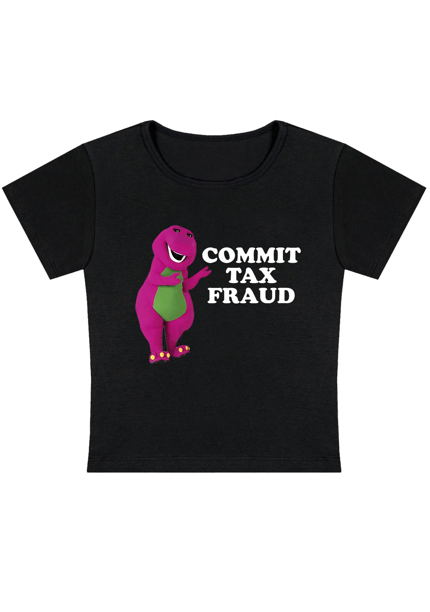 Commit Tax Fraud Y2K Baby Tee - Image 3