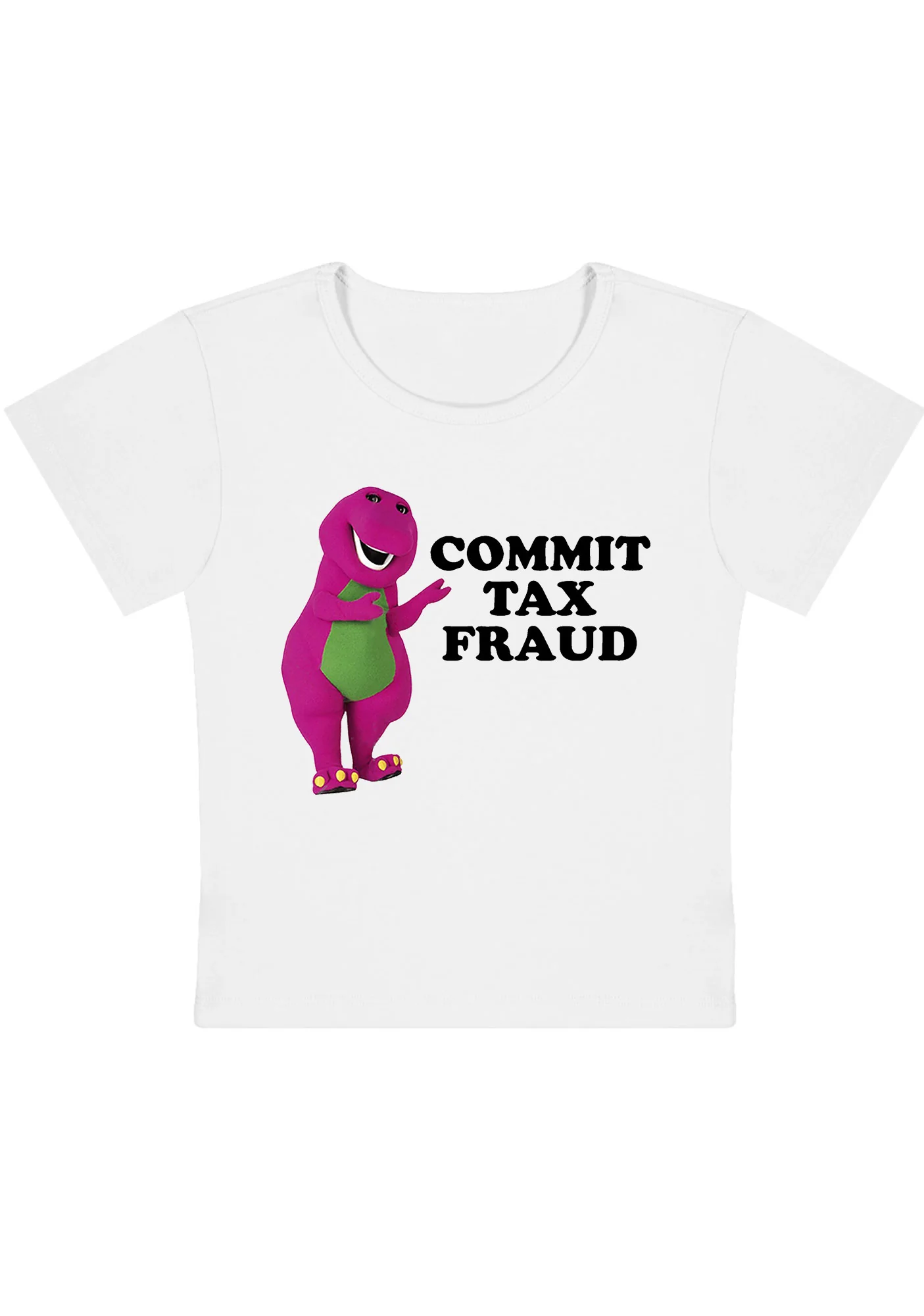 Commit Tax Fraud Y2K Baby Tee - Image 4