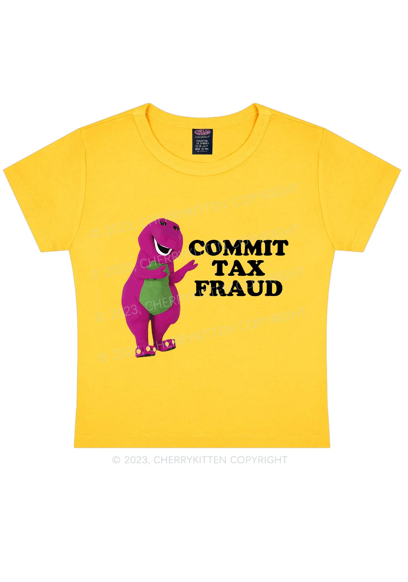 Commit Tax Fraud Y2K Baby Tee - Image 5