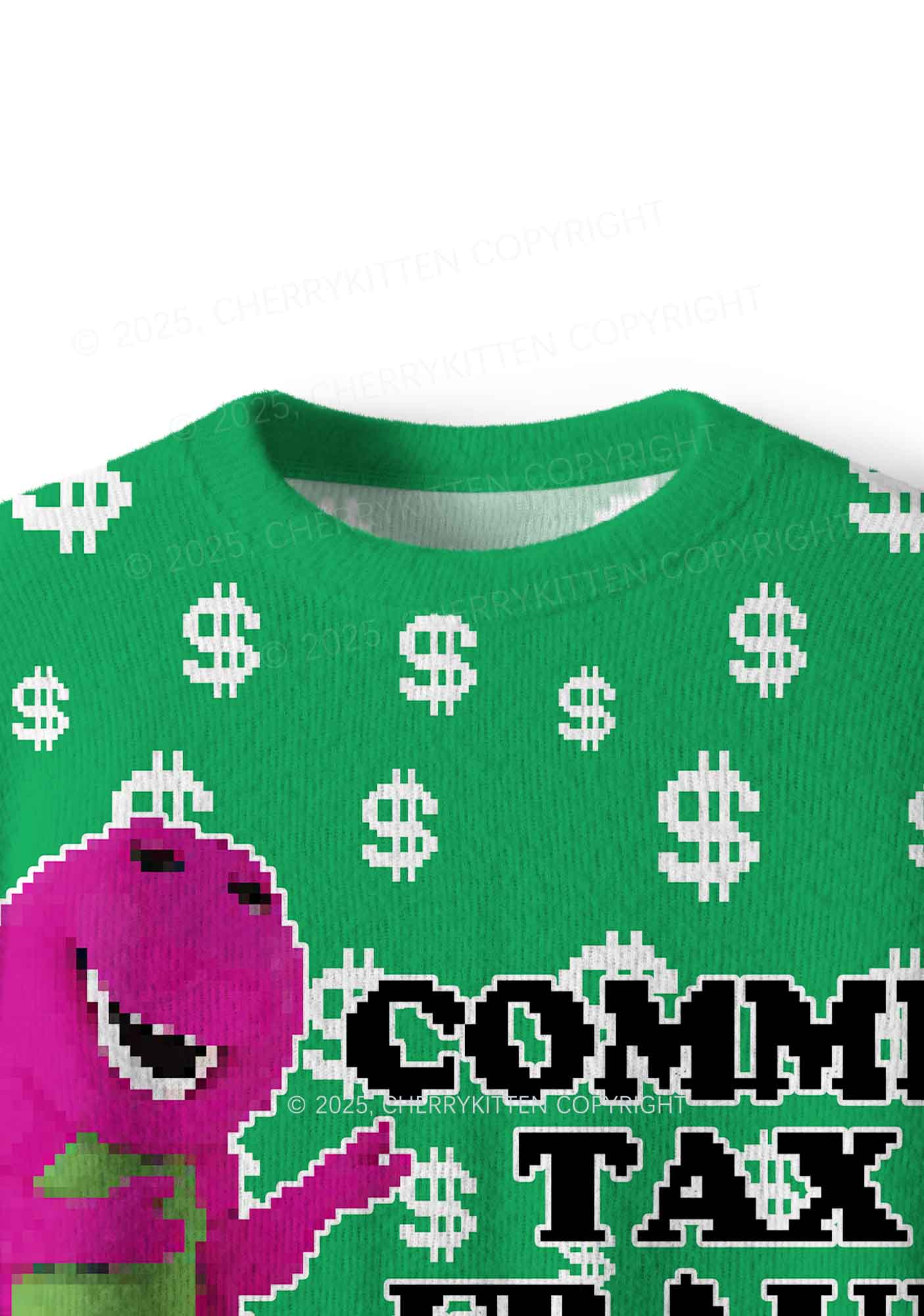 Commit Tax Fraud Y2K Christmas Knit Sweatshirt Cherrykitten - Image 5