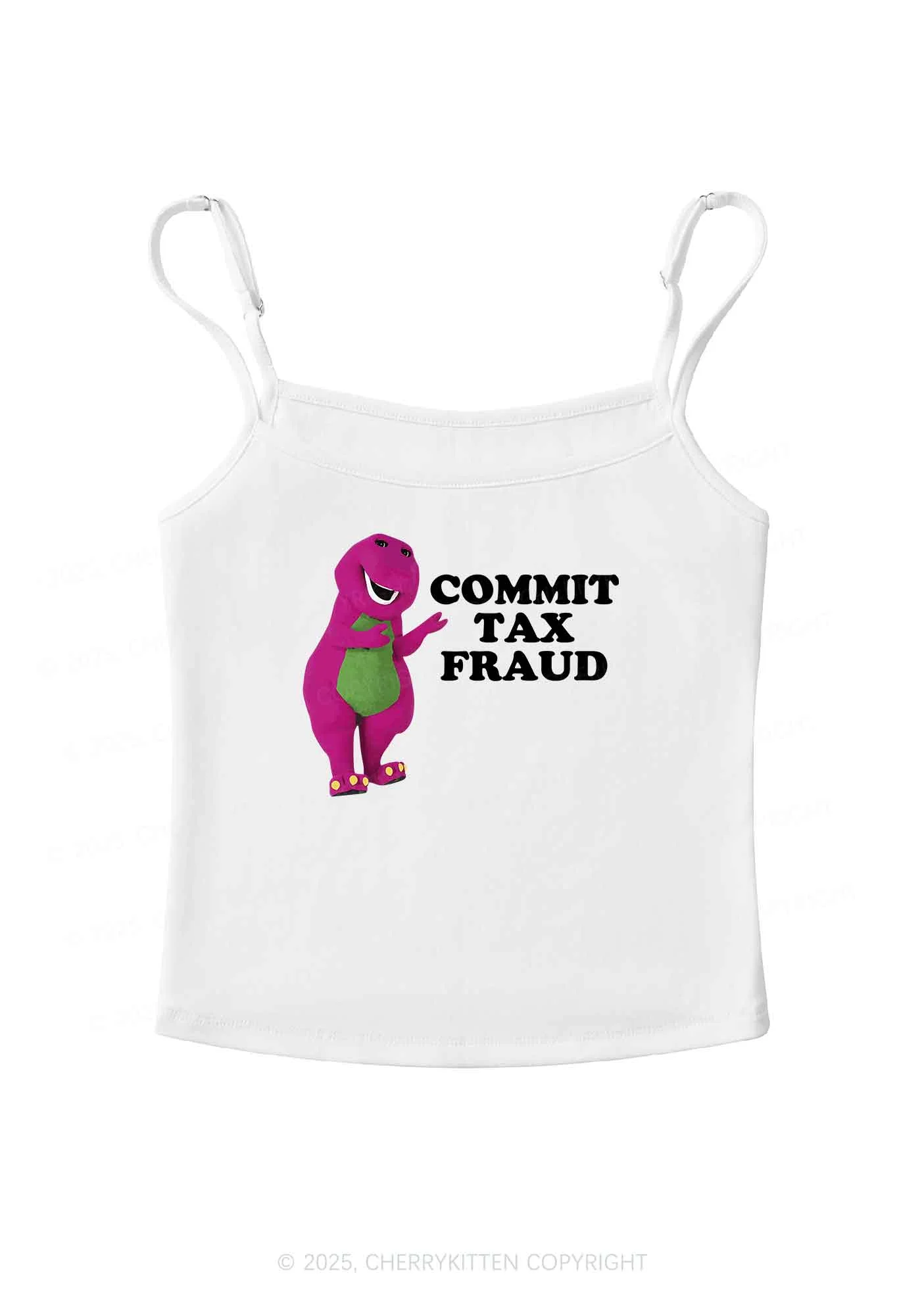 Commit Tax Fraud Y2K Spaghetti Strap Cami Cherrykitten - Image 3