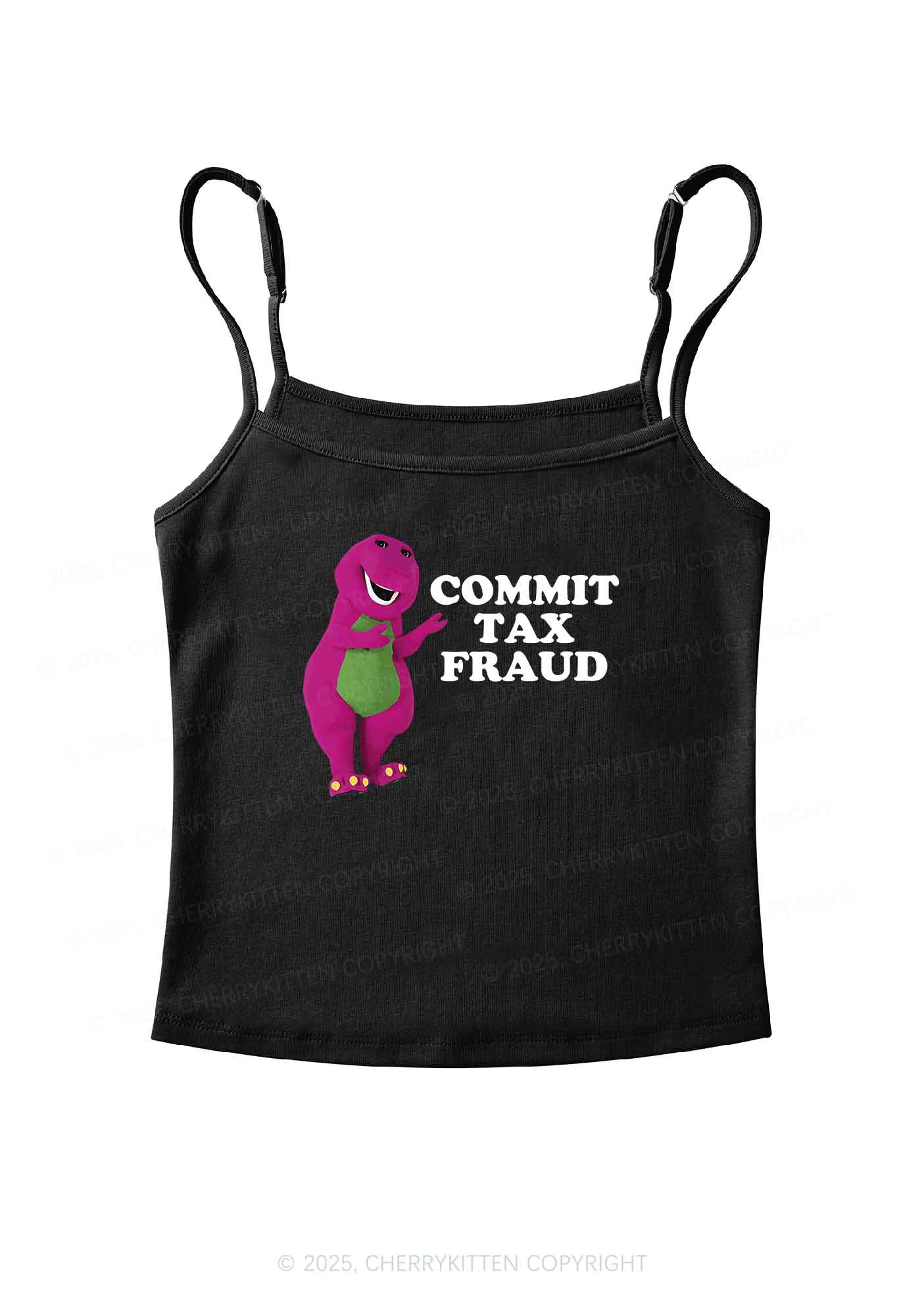 Commit Tax Fraud Y2K Spaghetti Strap Cami Cherrykitten - Image 4