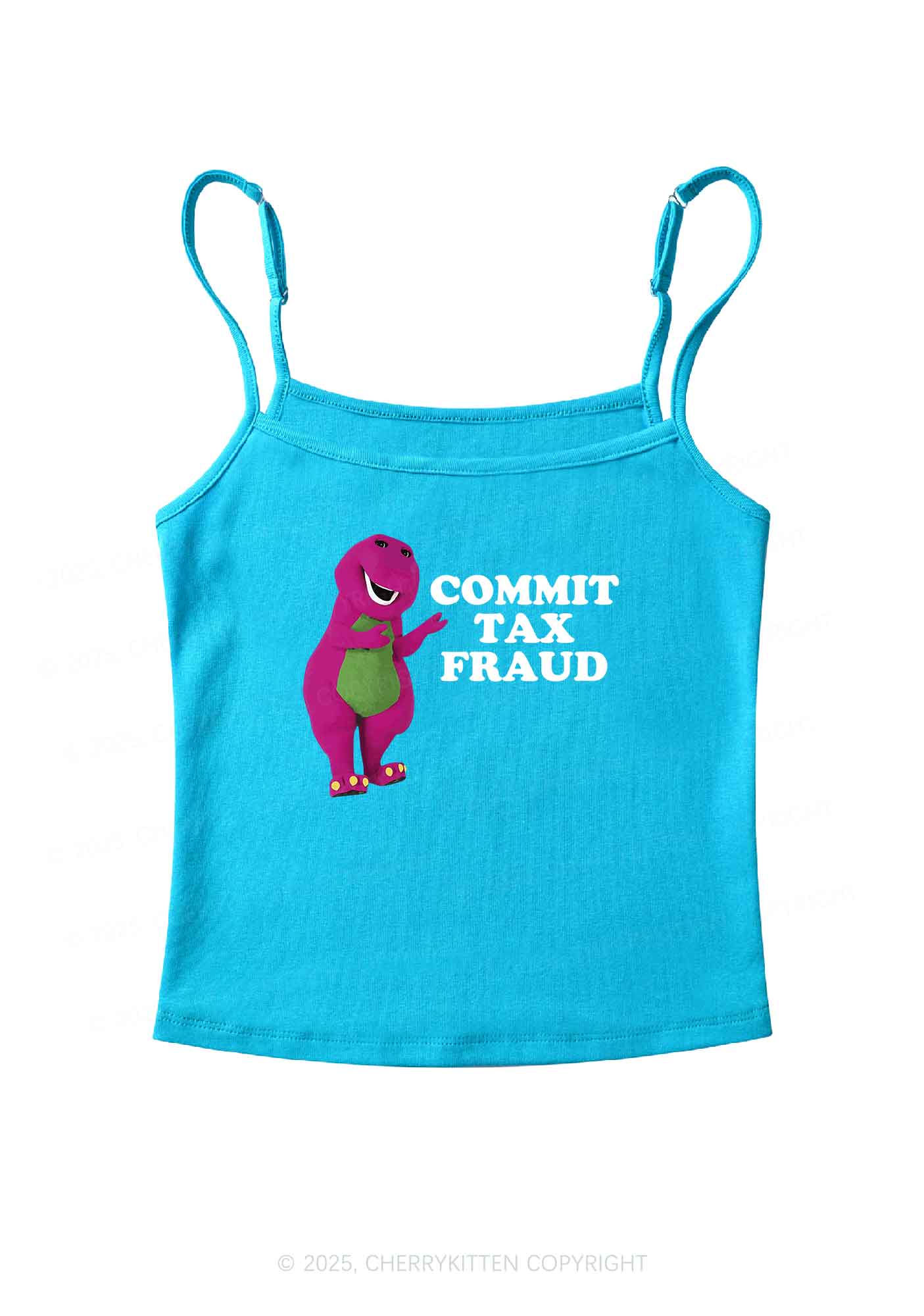 Commit Tax Fraud Y2K Spaghetti Strap Cami Cherrykitten - Image 5