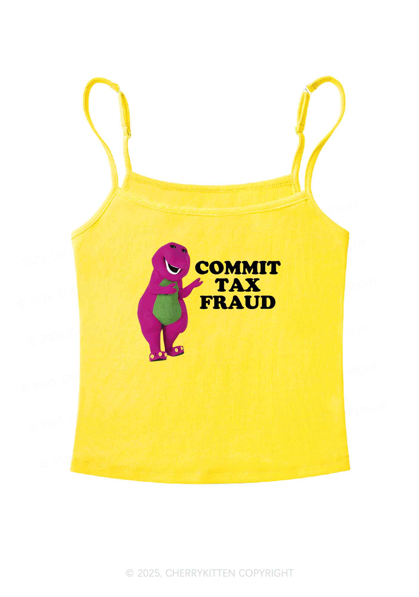 Commit Tax Fraud Y2K Spaghetti Strap Cami Cherrykitten - Image 7