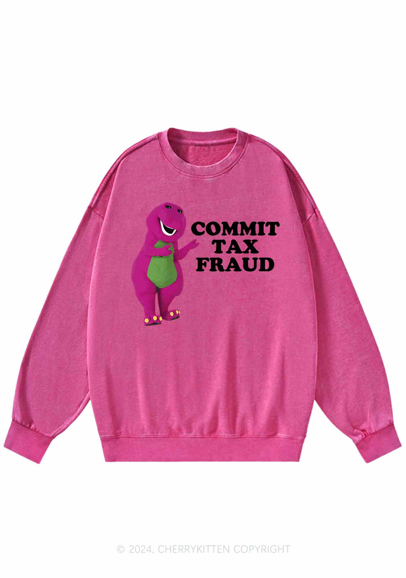 Commit Tax Fraud Y2K Washed Sweatshirts Cherrykitten - Image 3