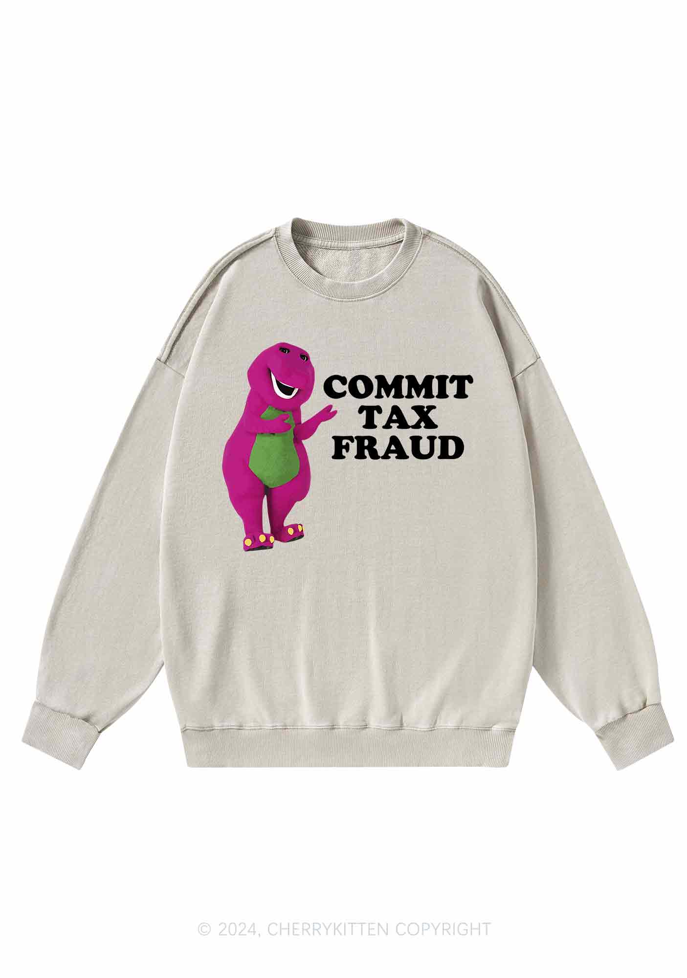 Commit Tax Fraud Y2K Washed Sweatshirts Cherrykitten - Image 4