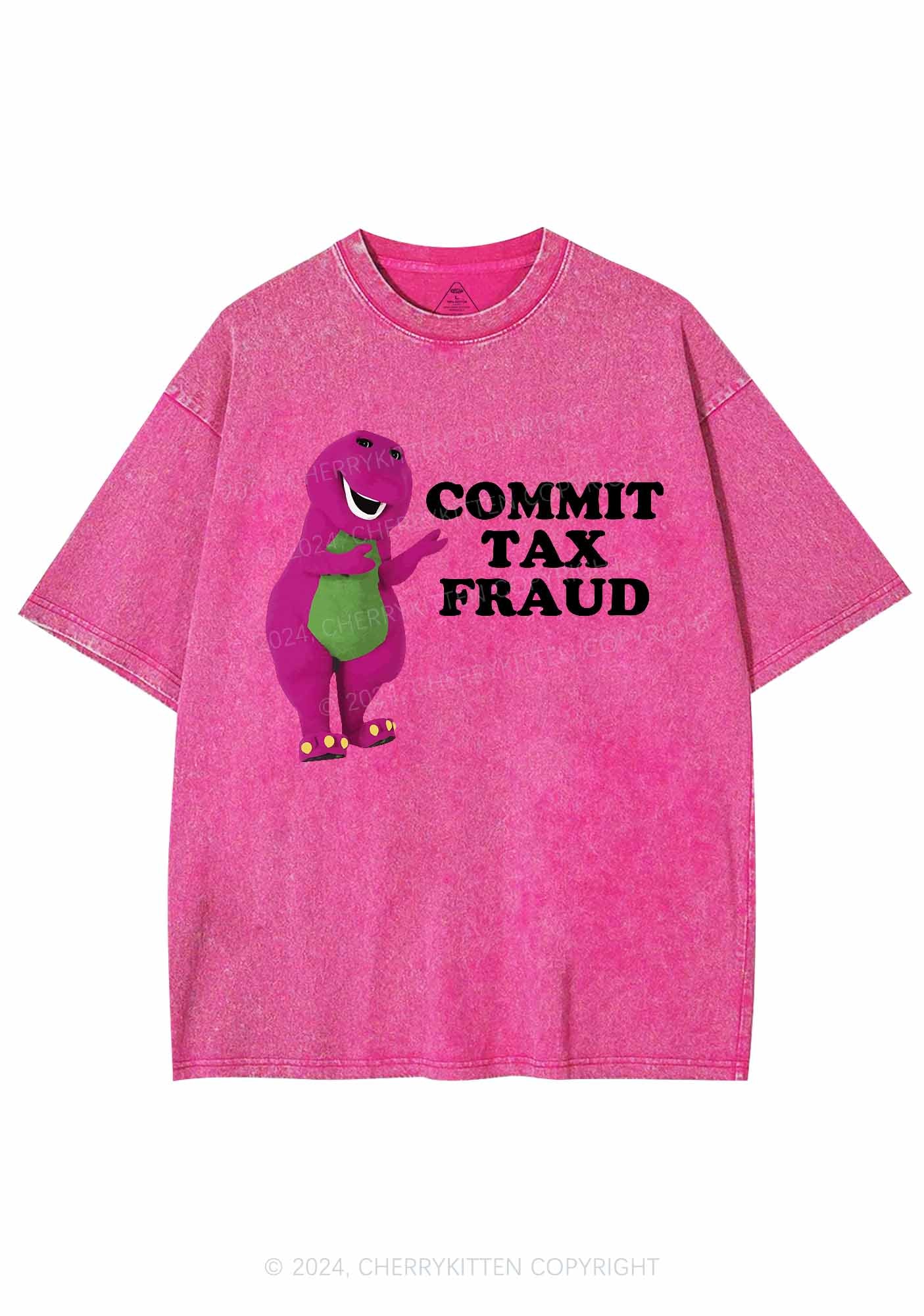 Commit Tax Fraud Y2K Washed Tee Cherrykitten - Image 5