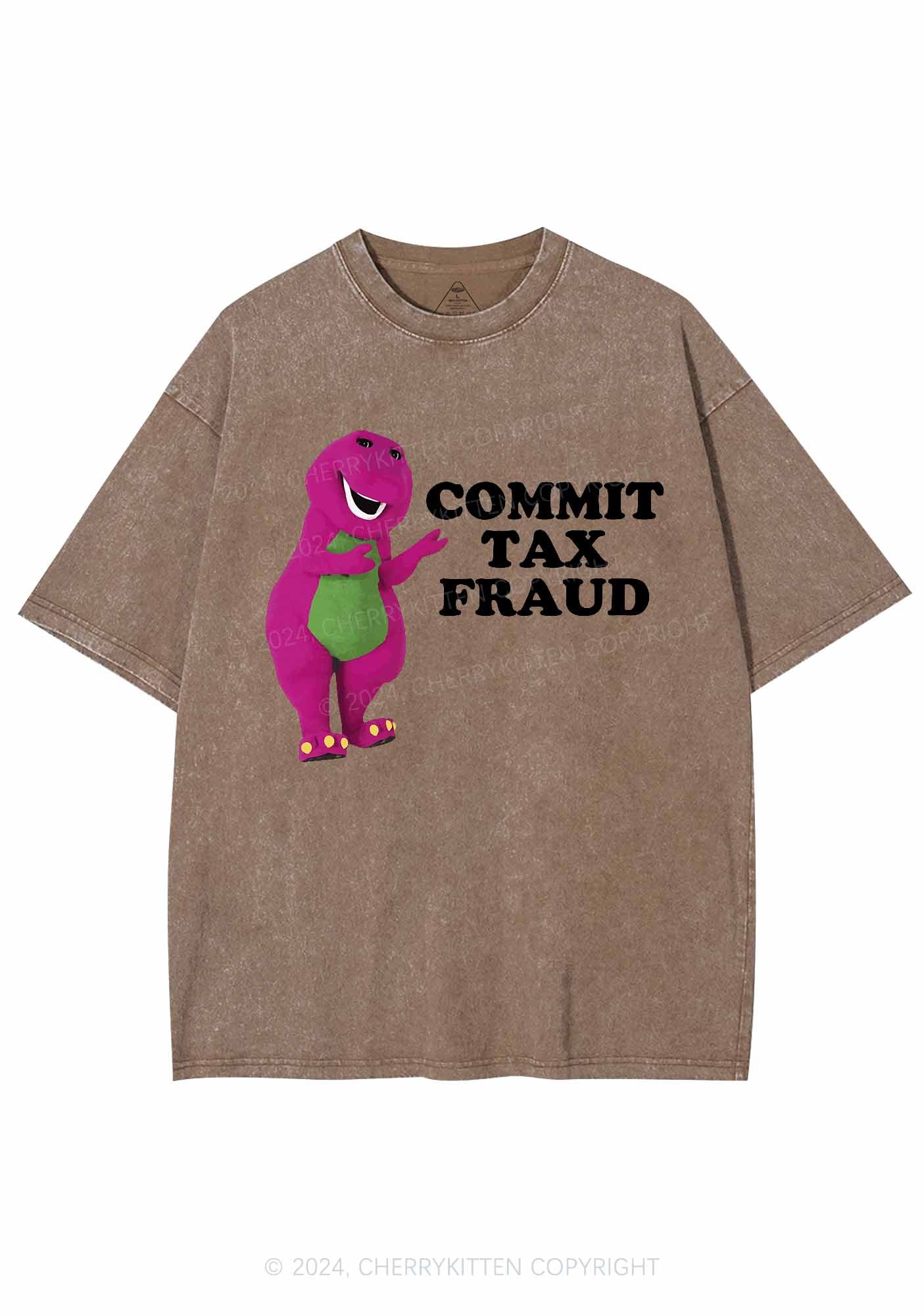 Commit Tax Fraud Y2K Washed Tee Cherrykitten - Image 7
