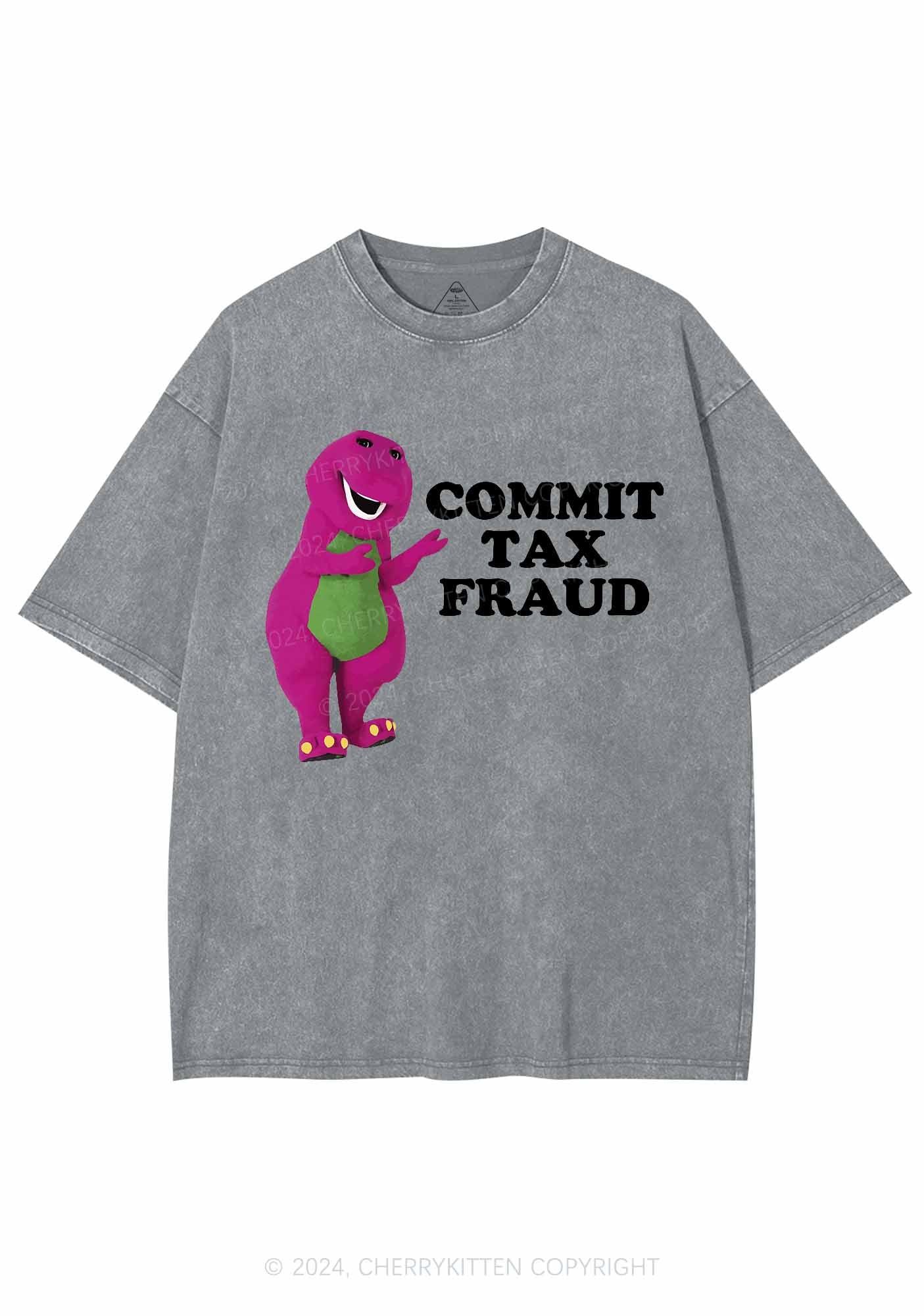 Commit Tax Fraud Y2K Washed Tee Cherrykitten - Image 8