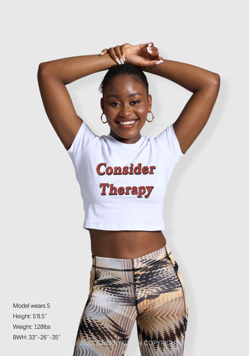 Consider Therapy Y2K Baby Tee Cherrykitten - Image 2