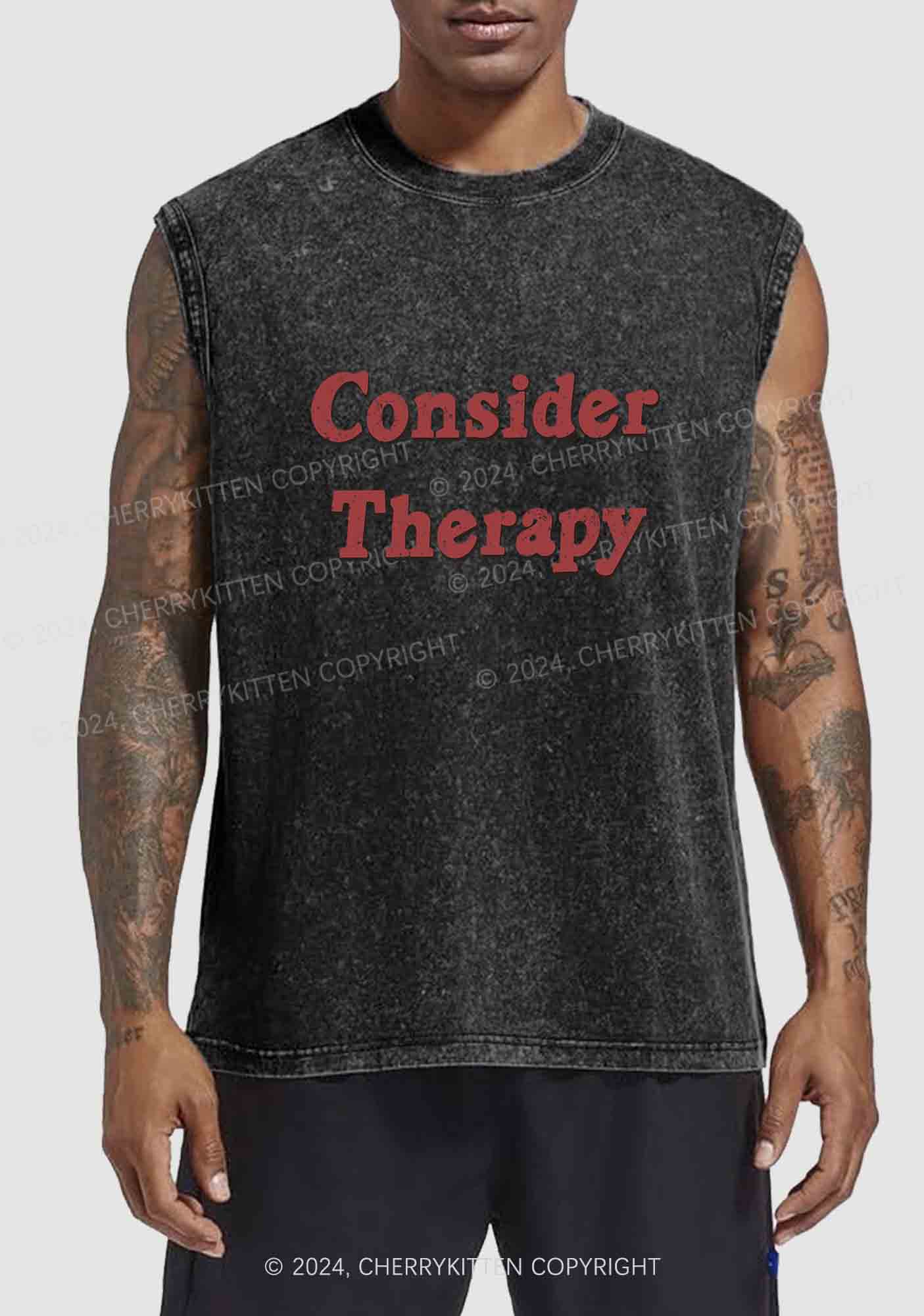Consider Therapy Y2K Washed Tank Cherrykitten - Image 2