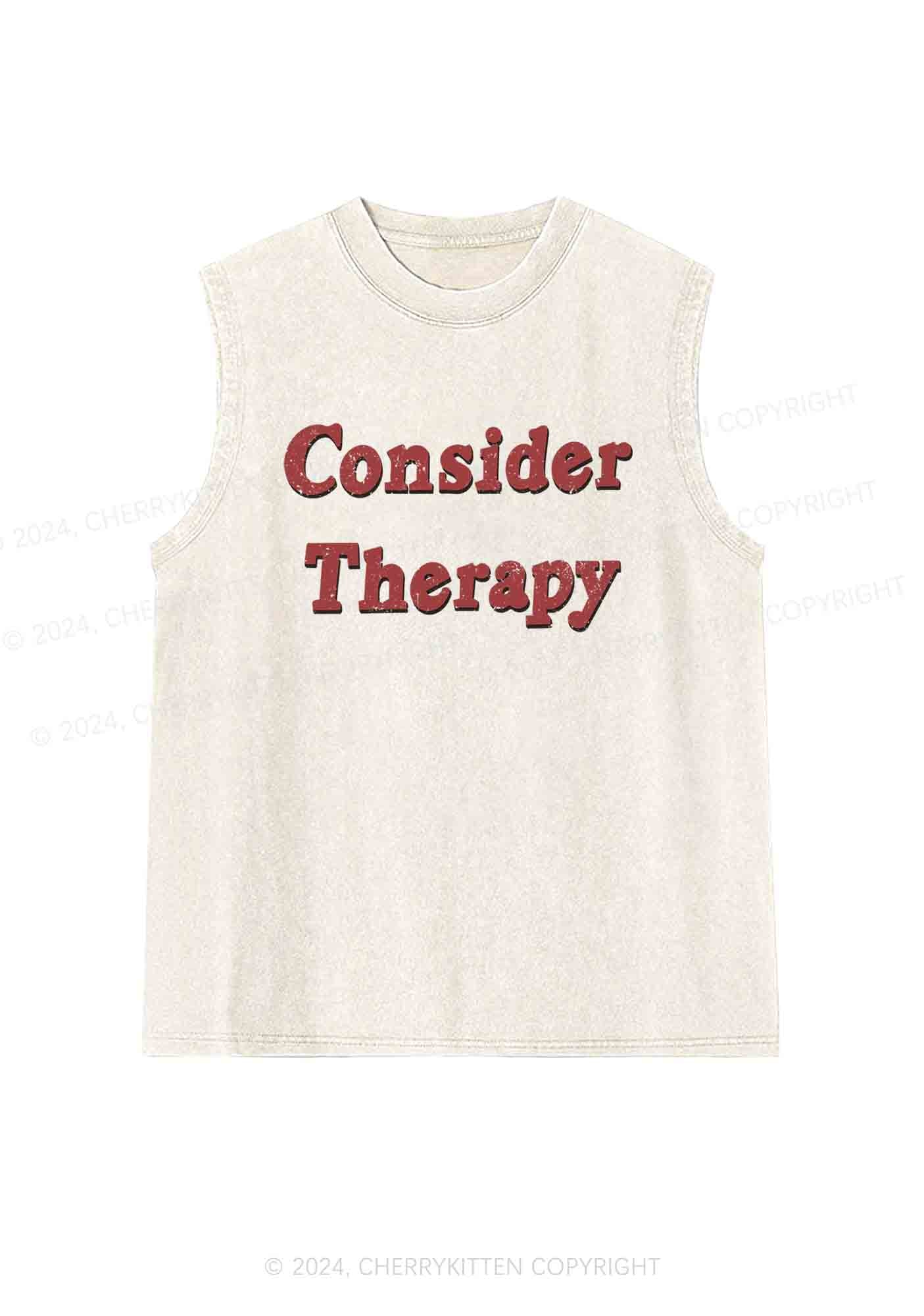 Consider Therapy Y2K Washed Tank Cherrykitten - Image 3
