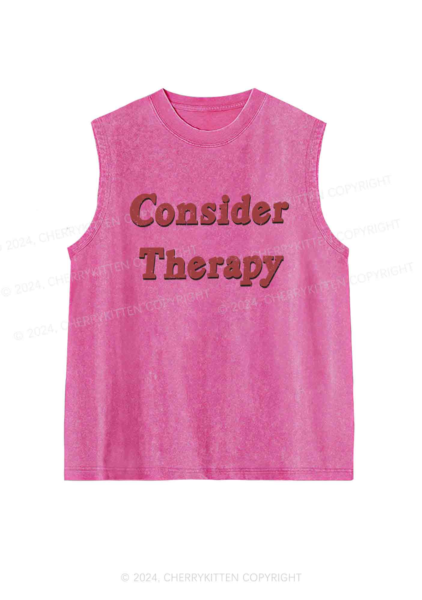 Consider Therapy Y2K Washed Tank Cherrykitten - Image 4