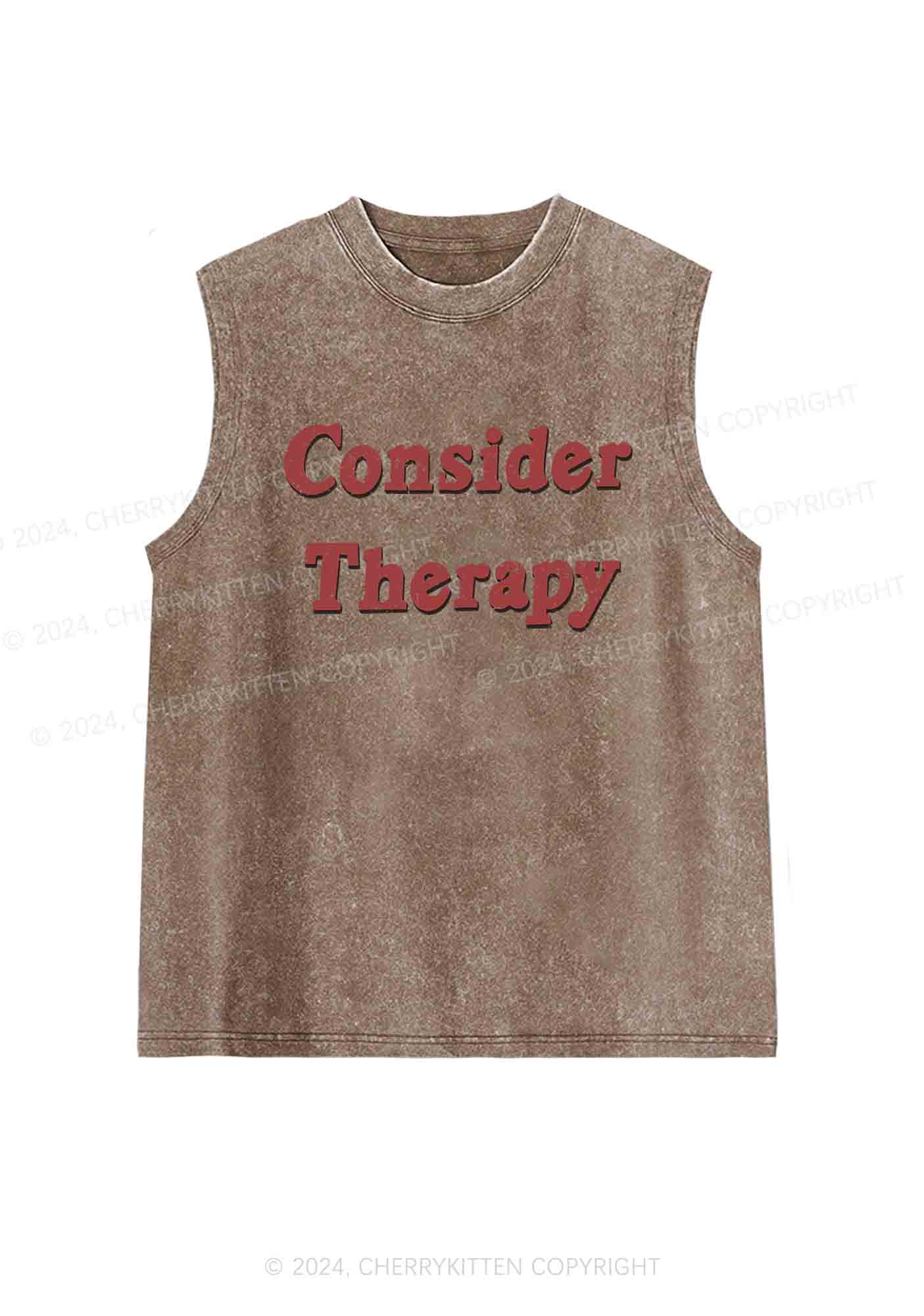 Consider Therapy Y2K Washed Tank Cherrykitten - Image 5
