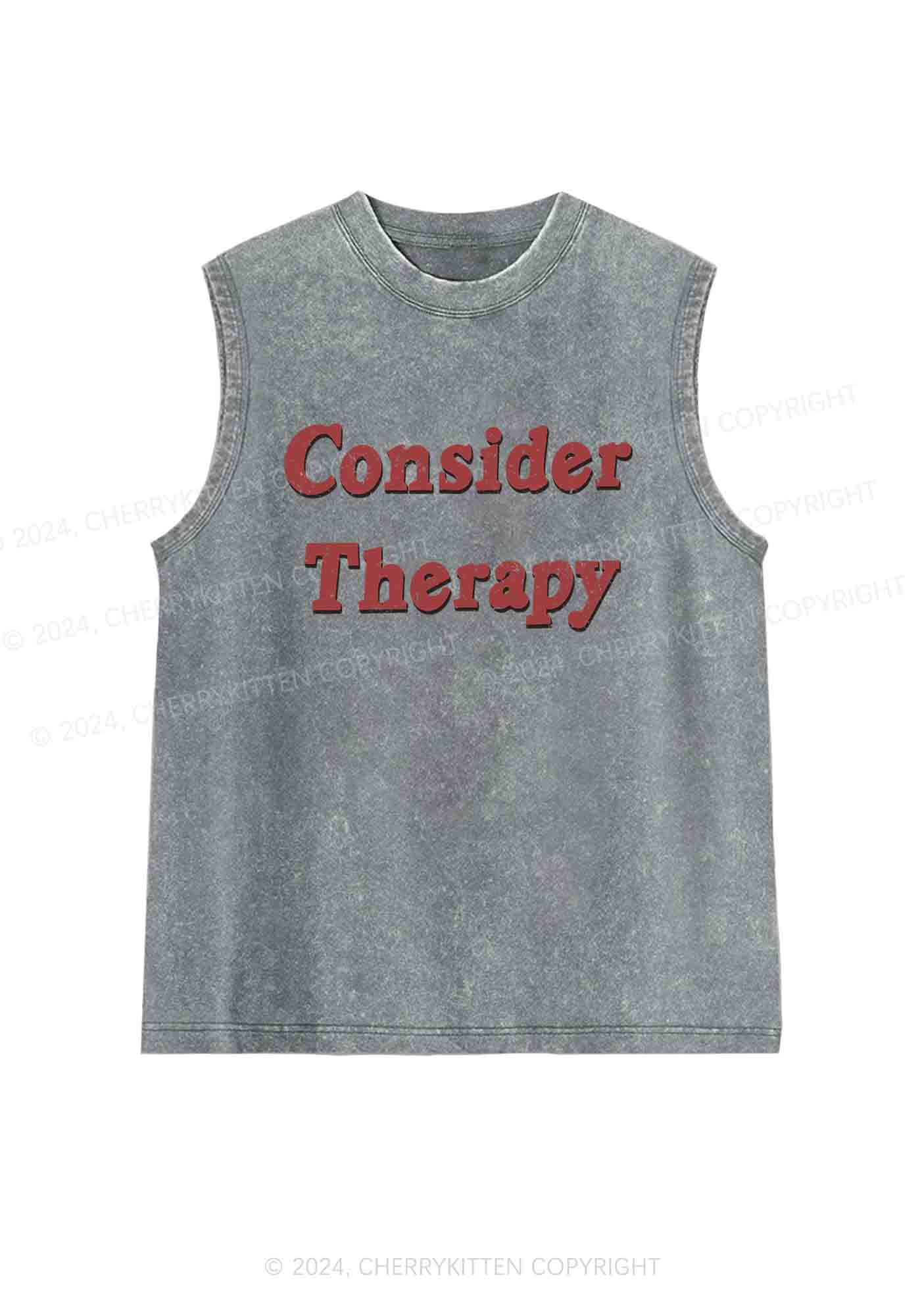 Consider Therapy Y2K Washed Tank Cherrykitten - Image 6