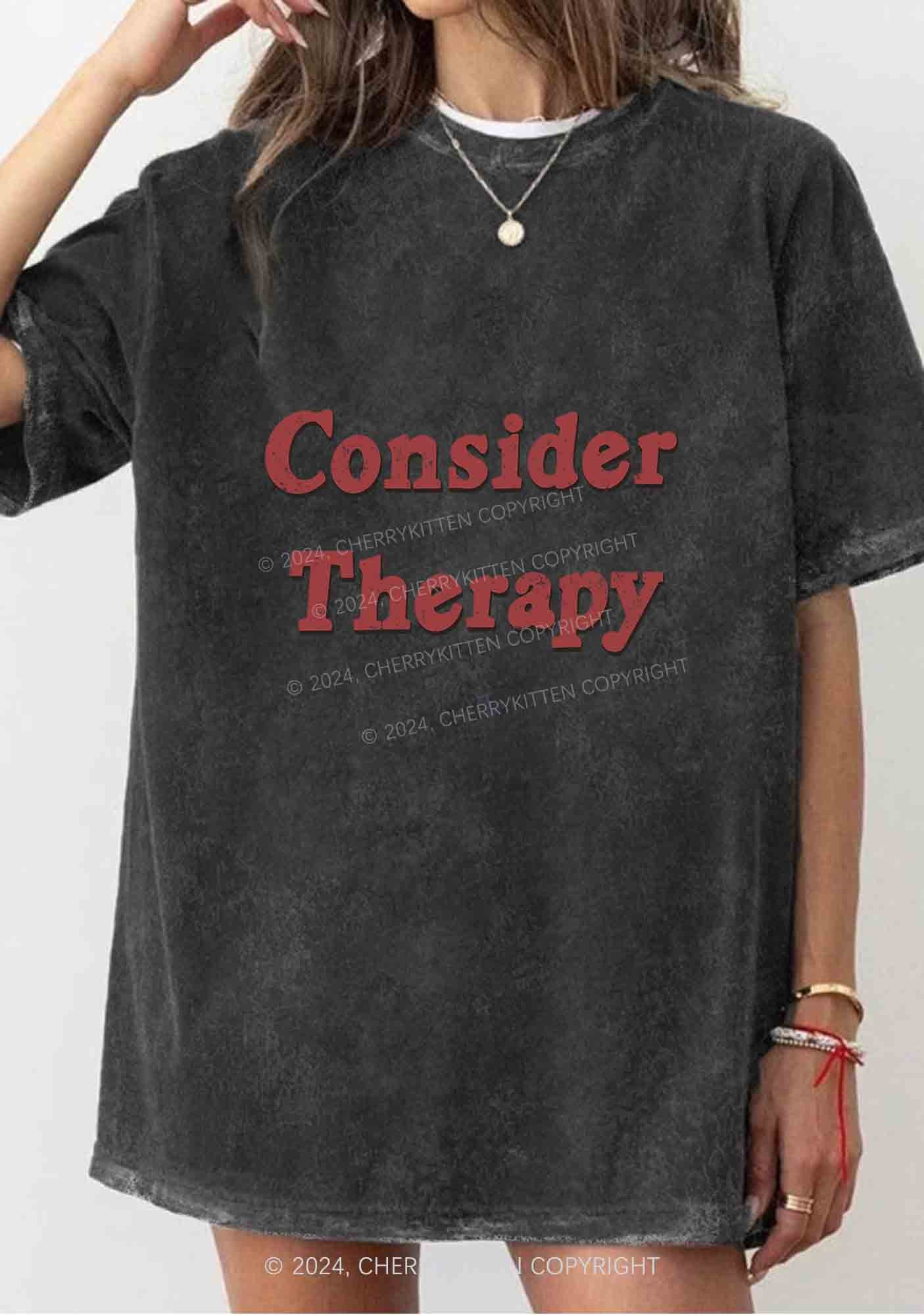 Consider Therapy Y2K Washed Tee Cherrykitten - Image 2