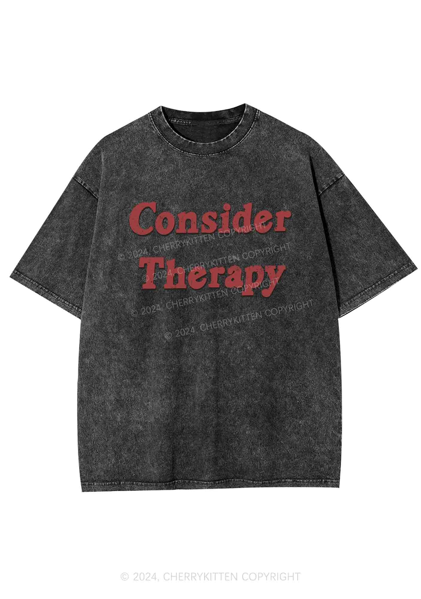 Consider Therapy Y2K Washed Tee Cherrykitten - Image 3