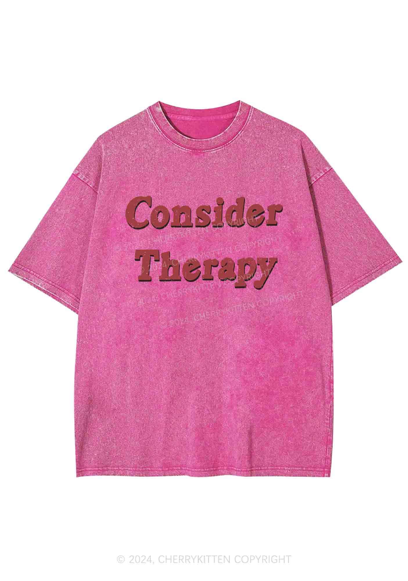 Consider Therapy Y2K Washed Tee Cherrykitten - Image 4