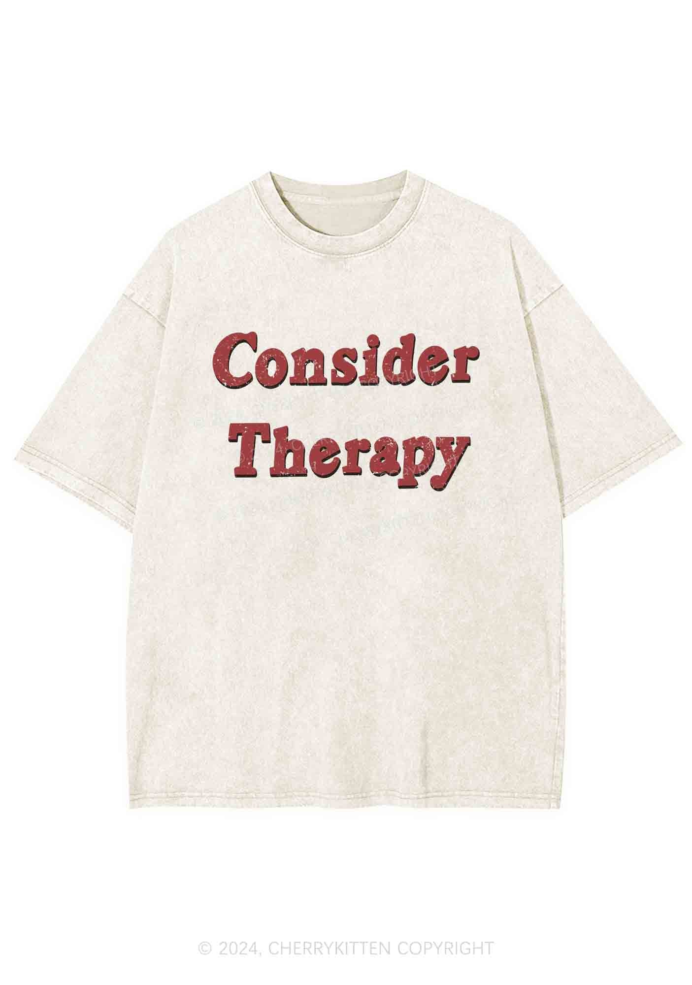 Consider Therapy Y2K Washed Tee Cherrykitten - Image 5
