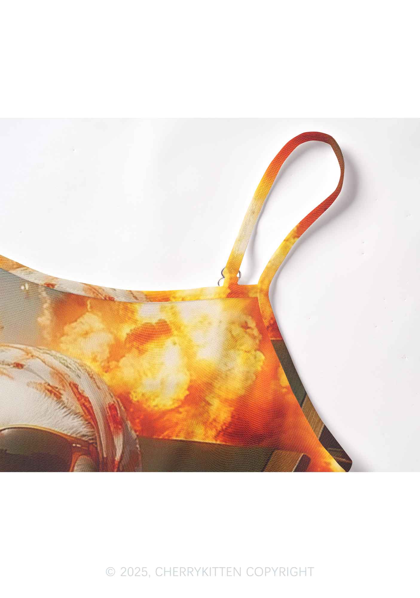 Cool Cat Enjoying Coffee Y2K Mesh Cami Tank Cherrykitten - Image 5