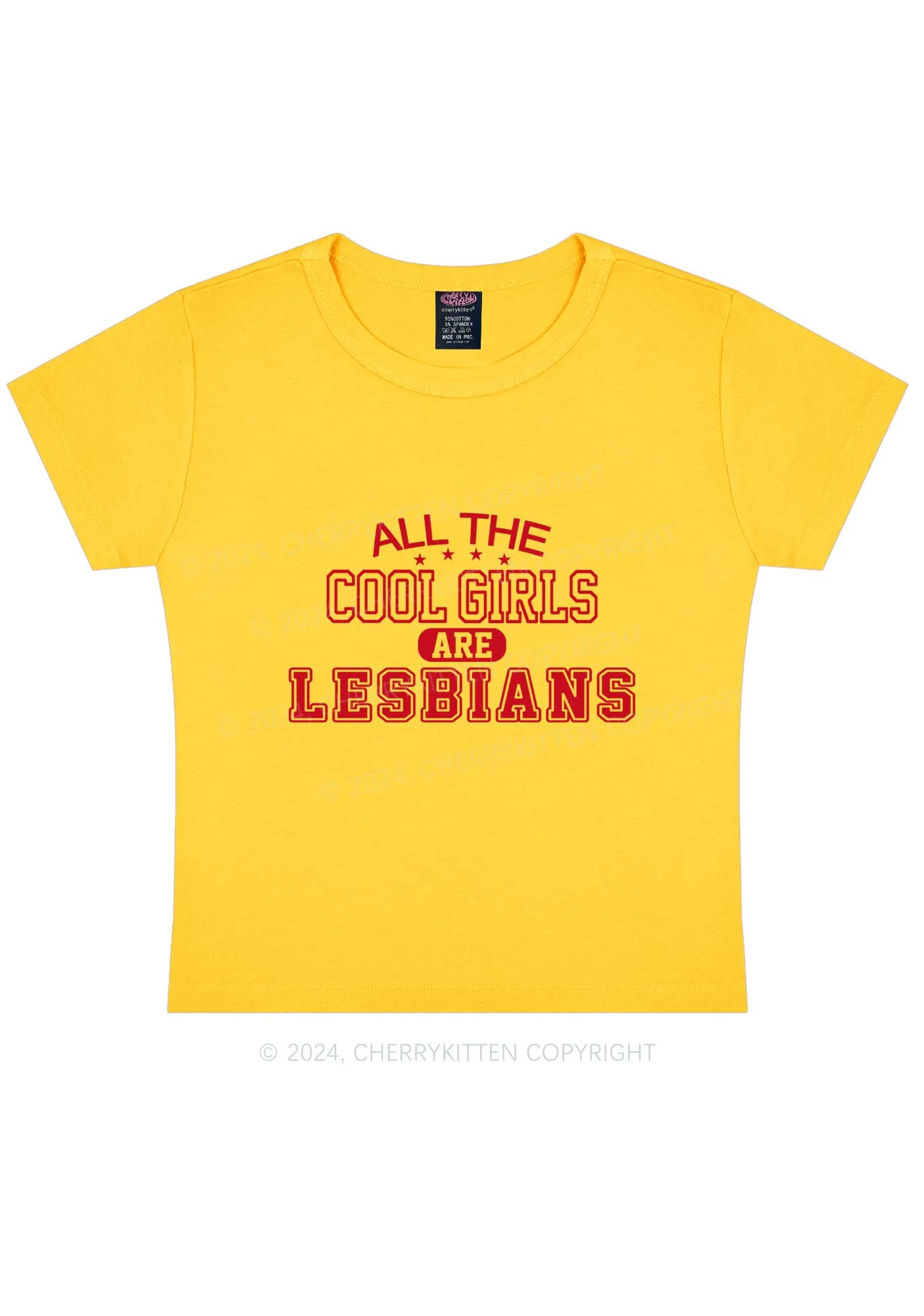Cool Girls Are Lesbians Y2K Baby Tee Cherrykitten - Image 5