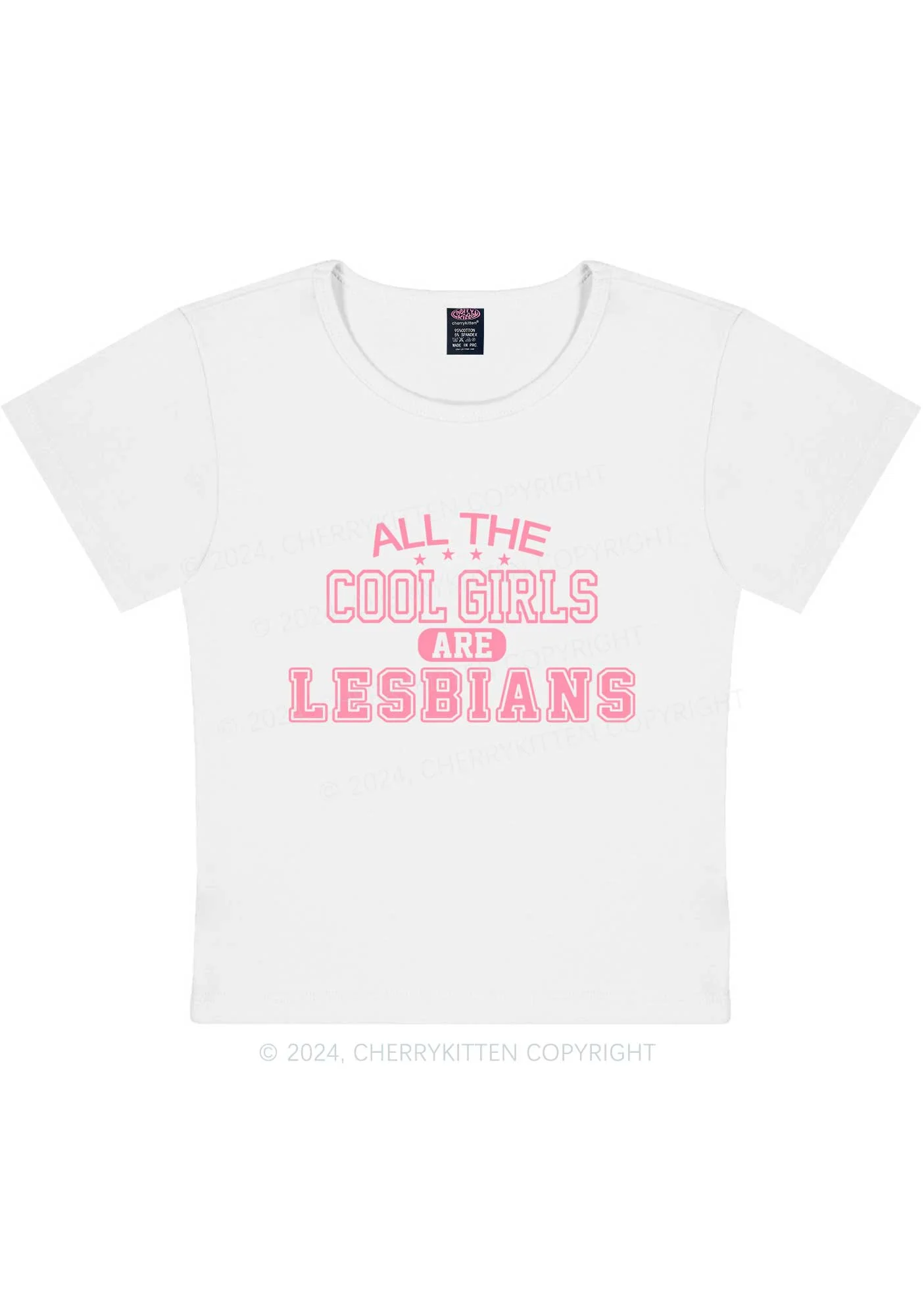 Cool Girls Are Lesbians Y2K Baby Tee Cherrykitten - Image 6