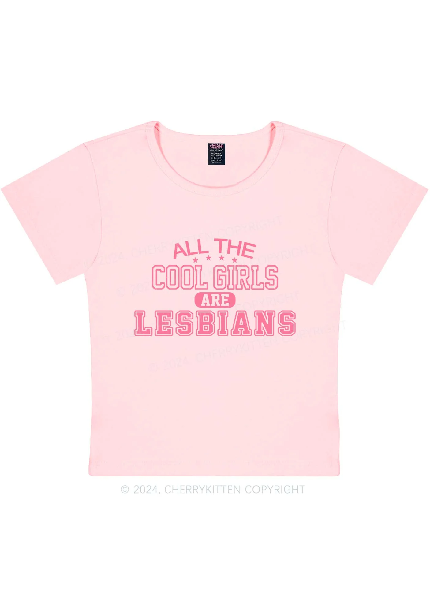 Cool Girls Are Lesbians Y2K Baby Tee Cherrykitten - Image 7