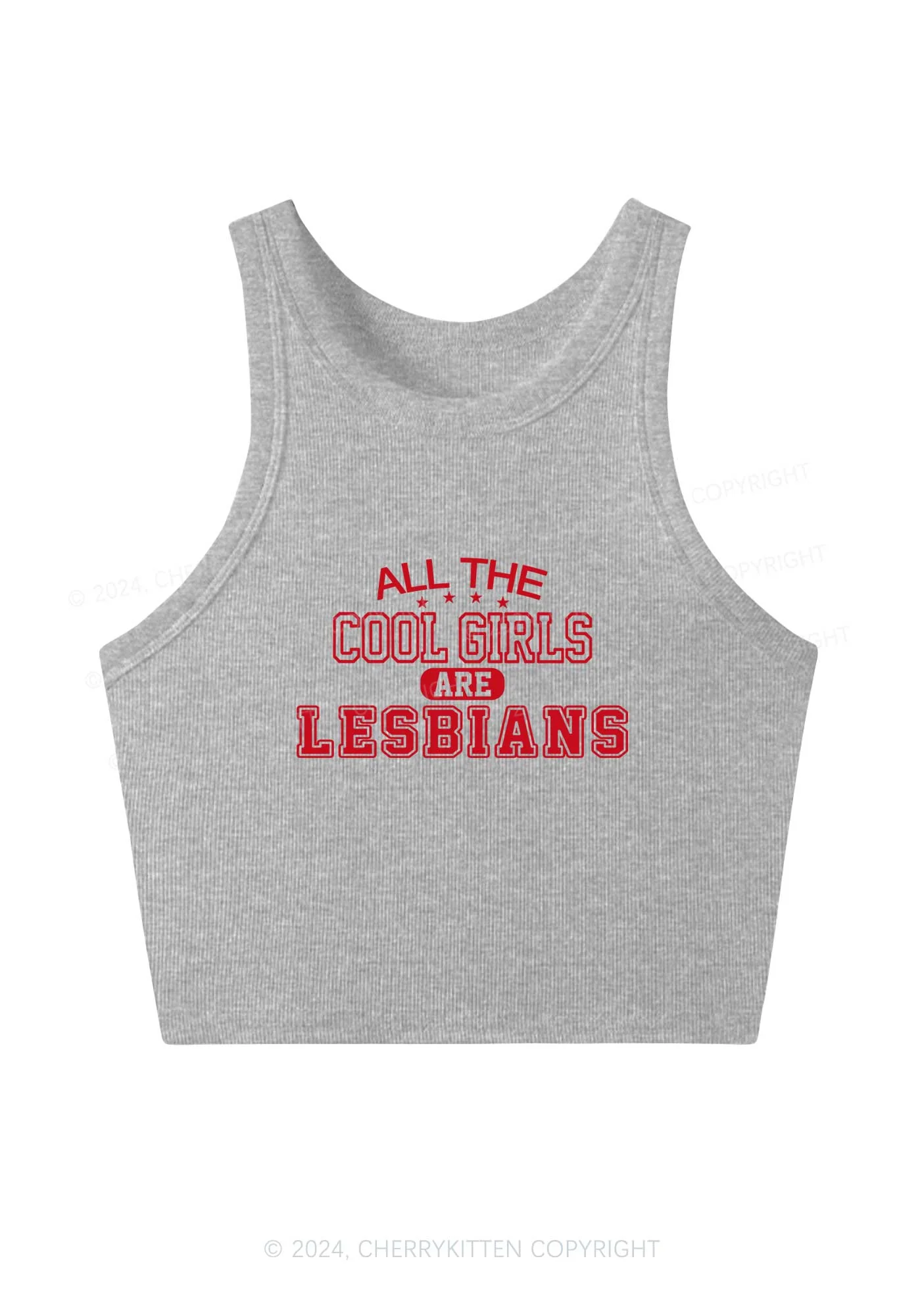 Cool Girls Are Lesbians Y2K Crop Tank Top Cherrykitten - Image 3