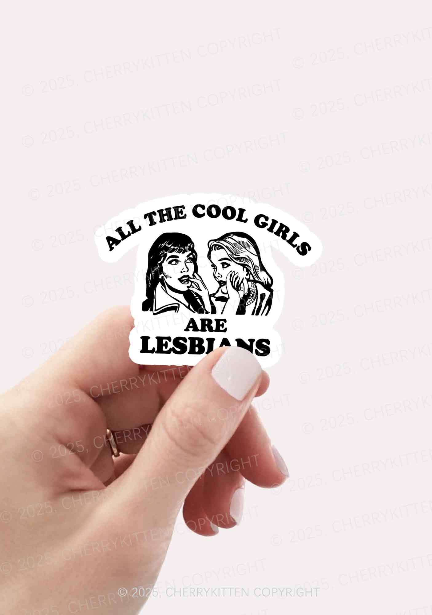 Cool Girls Lesbians Pride 1Pc Y2K Sticker Cherrykitten - Image 2