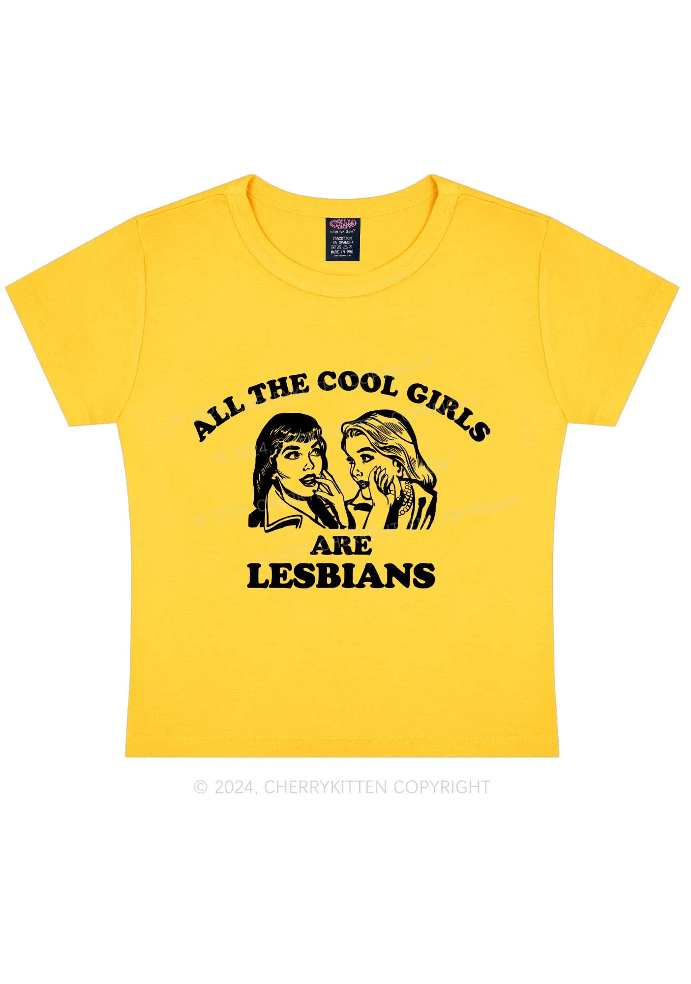 Cool Girls Lesbians Y2K Baby Tee Cherrykitten - Image 10