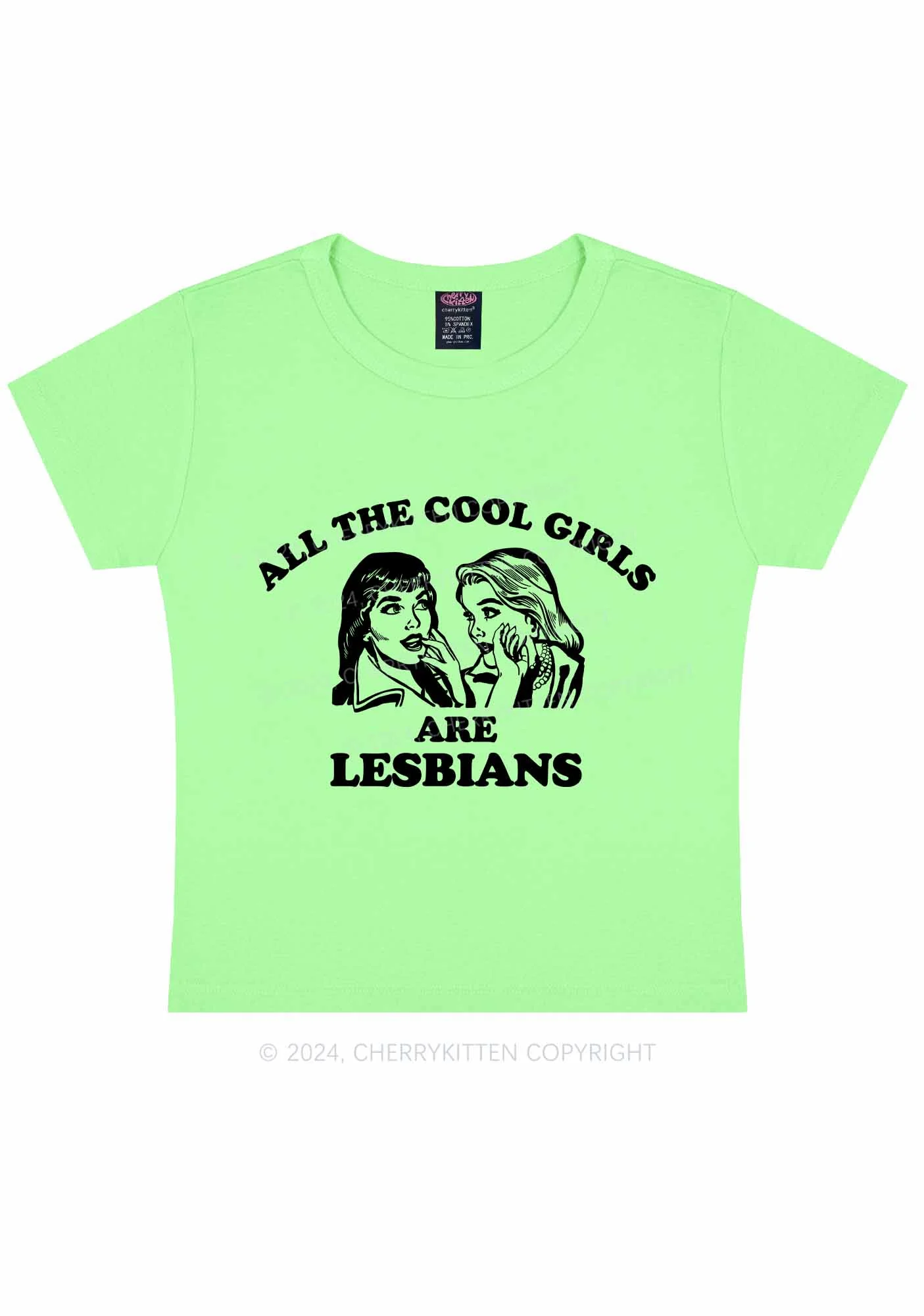 Cool Girls Lesbians Y2K Baby Tee Cherrykitten - Image 13